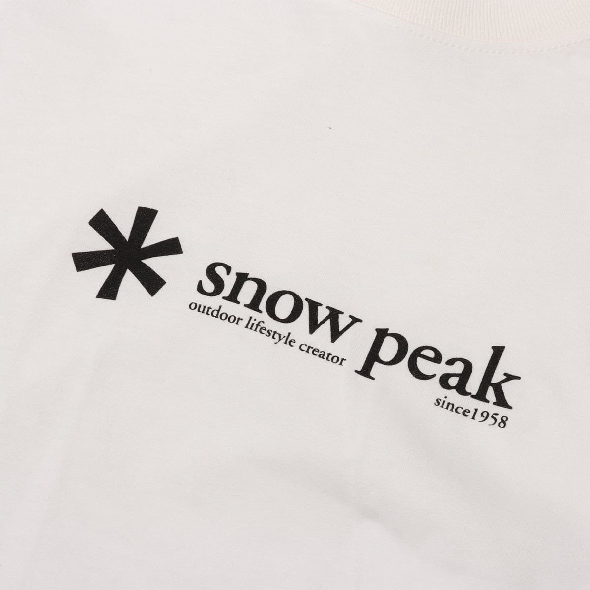 snow peak Soft Cotton Logo Long Sleeve T-Shirt Whiteの画像