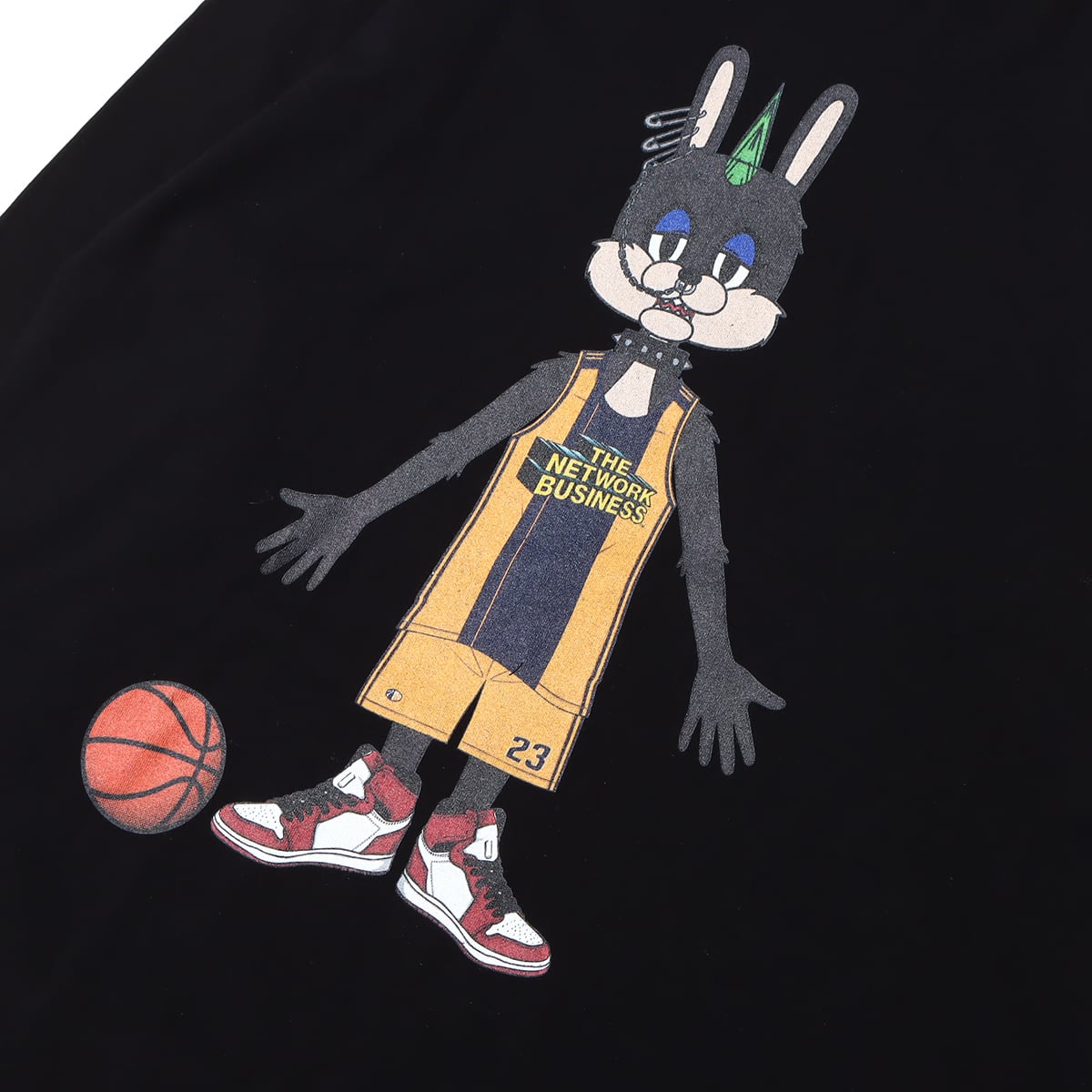 THE NETWORK BUSINESS x HAKUTO RABBIT L/S TEE BLACK 22SU-I