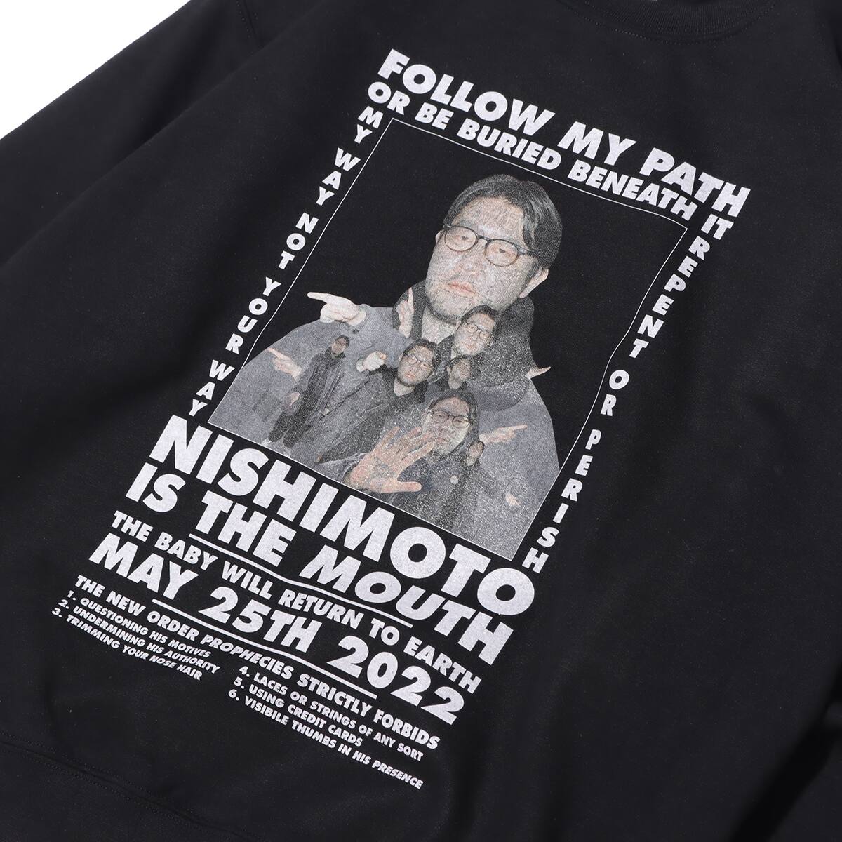 THE NEW ORDER NISHIMOTO IS THE MOUTH CREW NECK BLACK 21SP-I