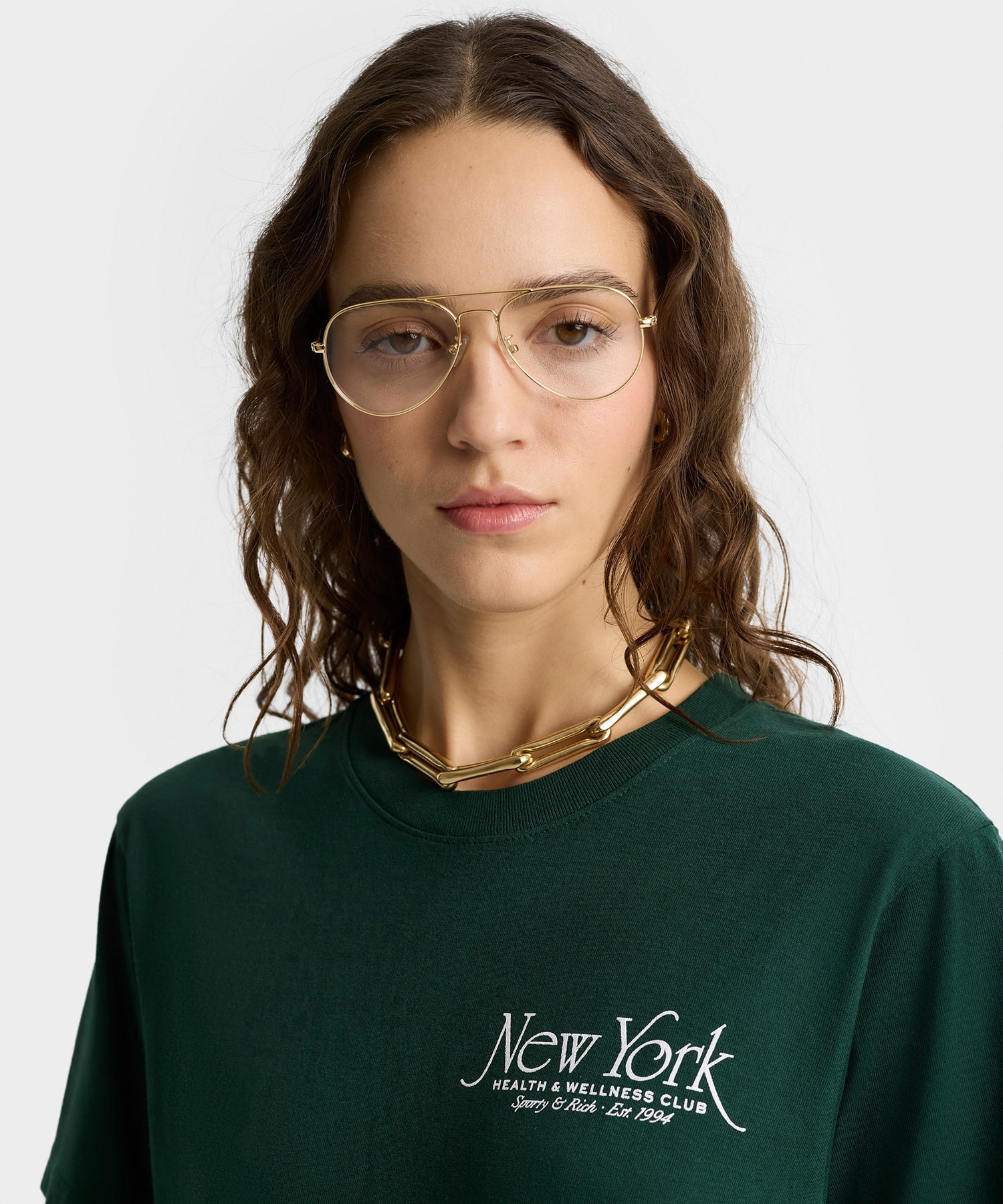 SPORTY＆RICH NY 94 T-Shirt Forestの画像