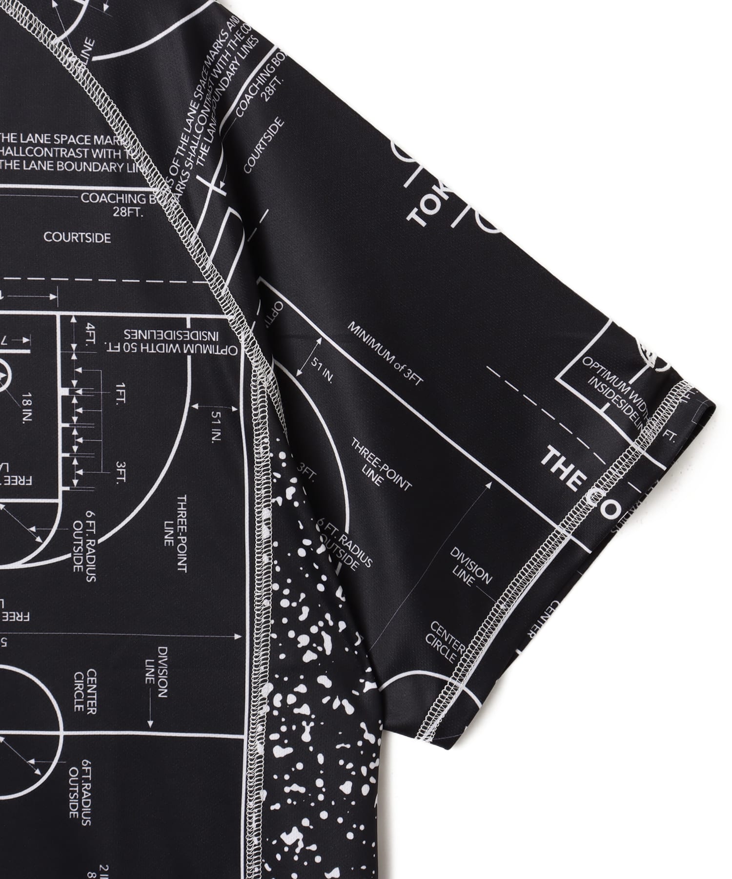 TOKYO 23 Court Map Print T-shirt BLACKの画像