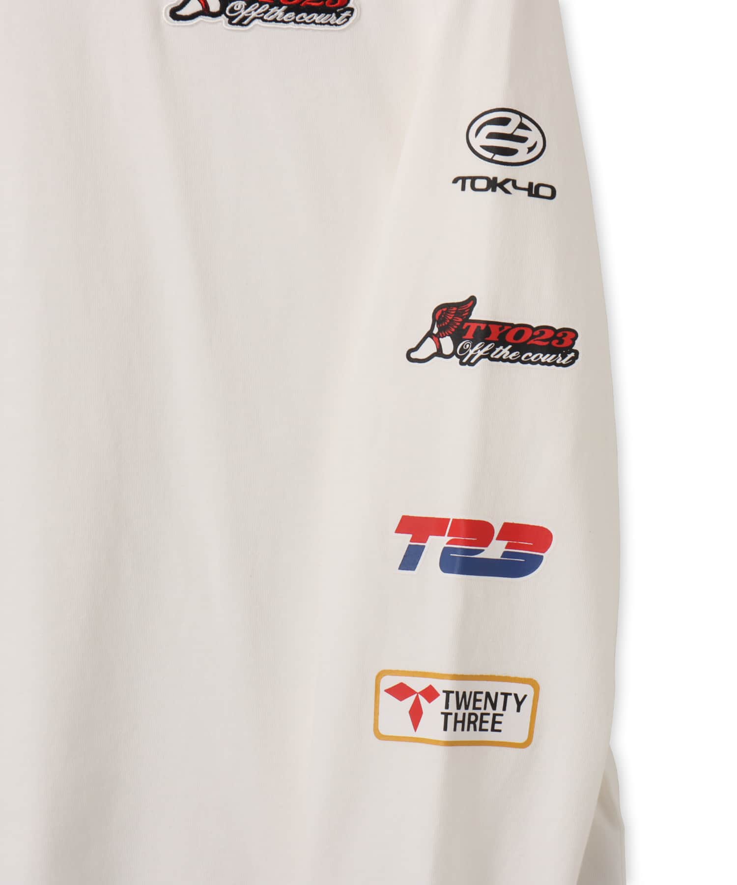 TOKYO 23 Vintage Racing Print LS T-shirt WHITEの画像