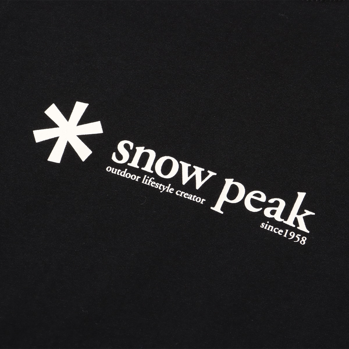 snow peak Soft Cotton Logo Short Sleeve T-Shirt Blackの画像