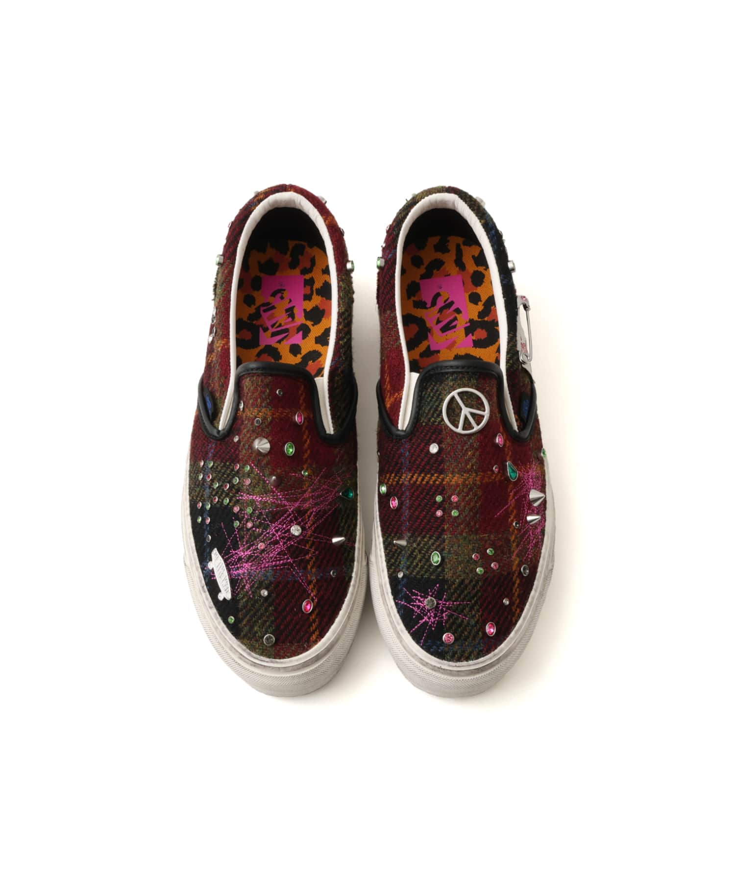 VANS LX Classic Slip-On 98 Harris Tweed NAVY/MULTIの画像
