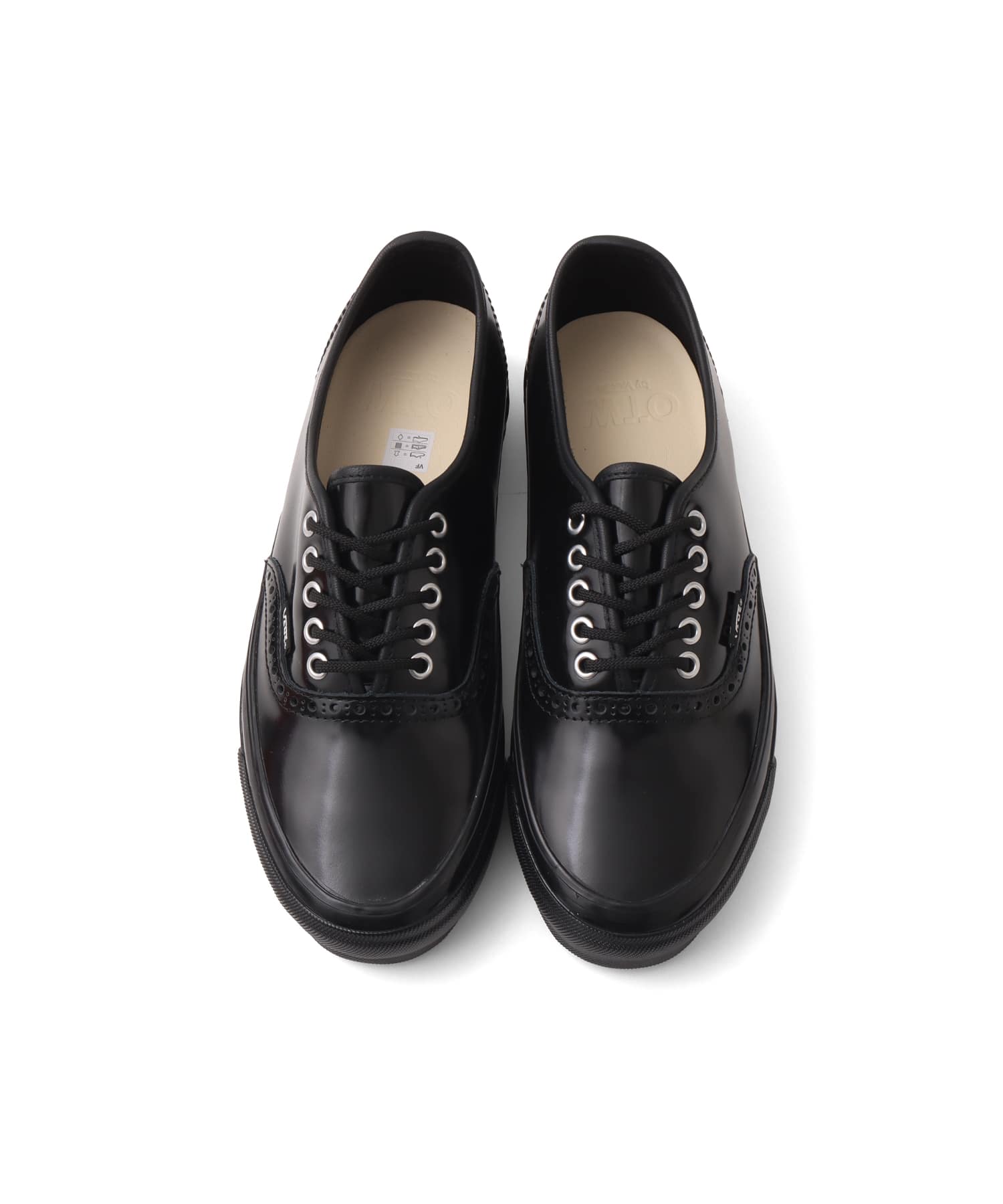 VANS OTW Authentic 44 Siped Vibram Gloss Leather Brogue BLACK/BLACKの画像