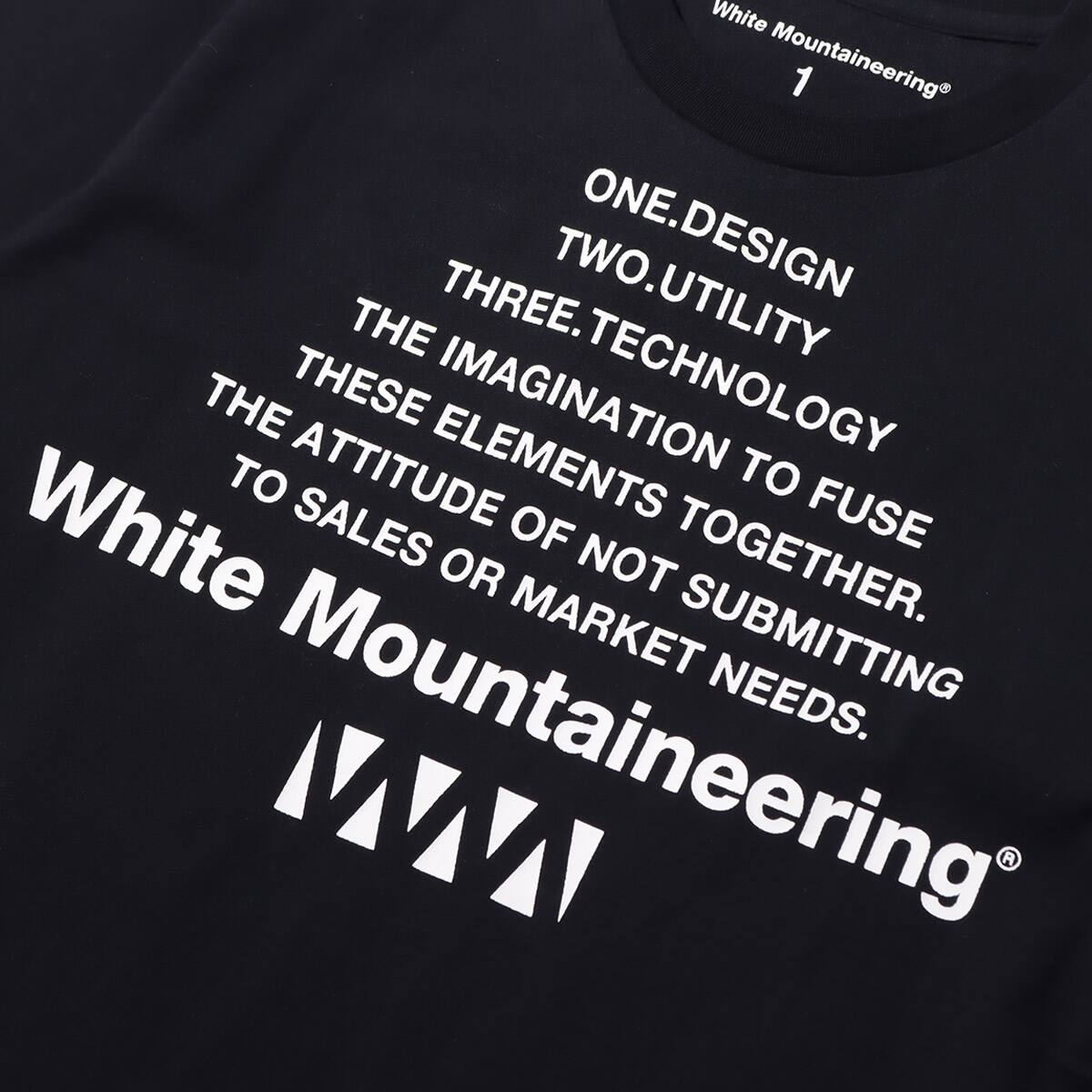 WHITE MOUNTAINEERING BIG W LOGO PRINTED T-SHIRT BLACK 21SP-Iの画像