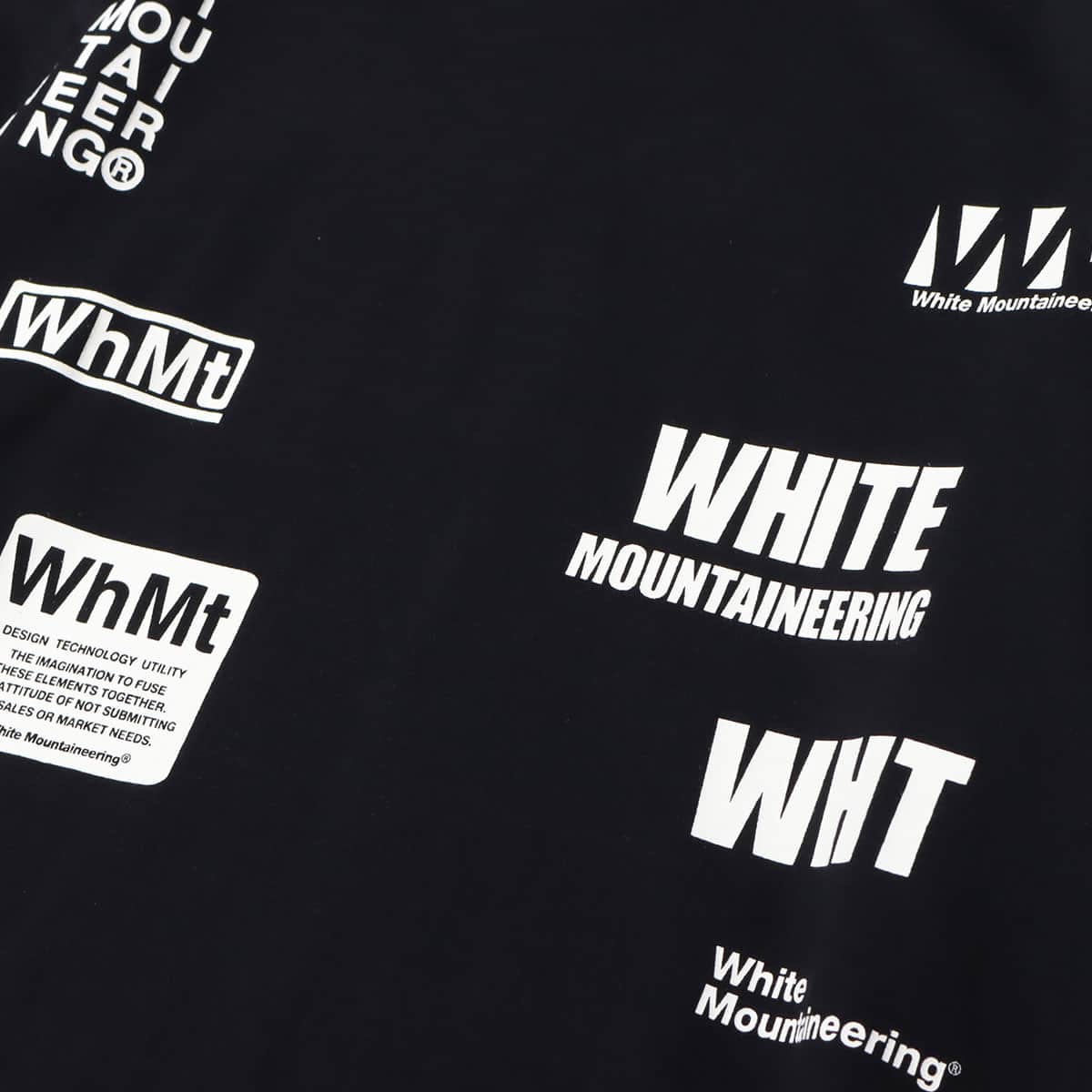 WHITE MOUNTAINEERING WM LOGO RANDAM PRINTED LONG SLEEVE T-SHIRT BLACK 21FA-Iの画像