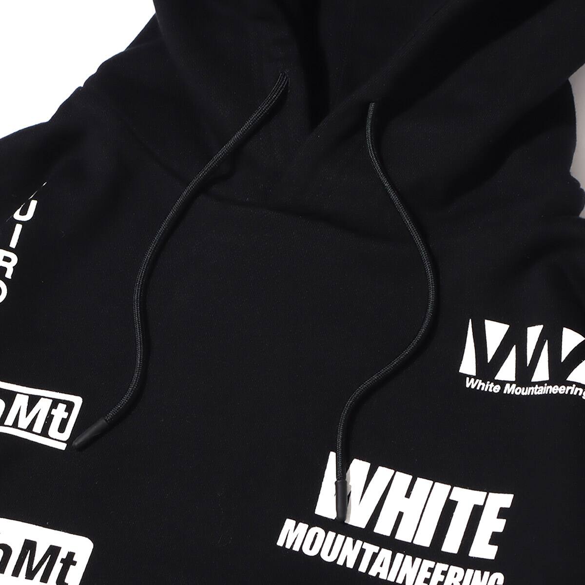 WHITE MOUNTAINEERING WM LOGO RANDAM PRINTED HOODIE BLACK 21FA-Iの画像