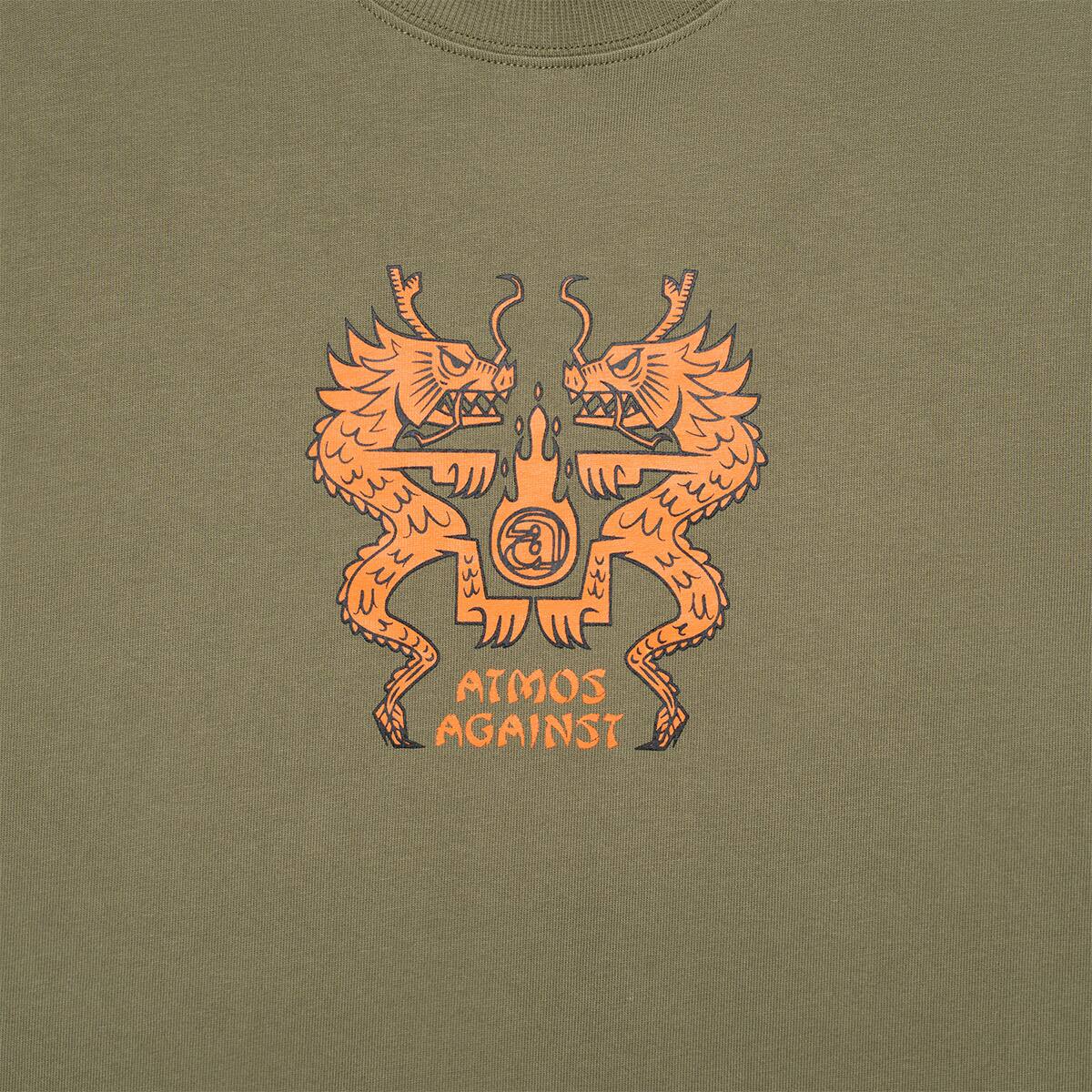AGAINST LAB X ATMOS EMBLEM TEE OLIVEの画像