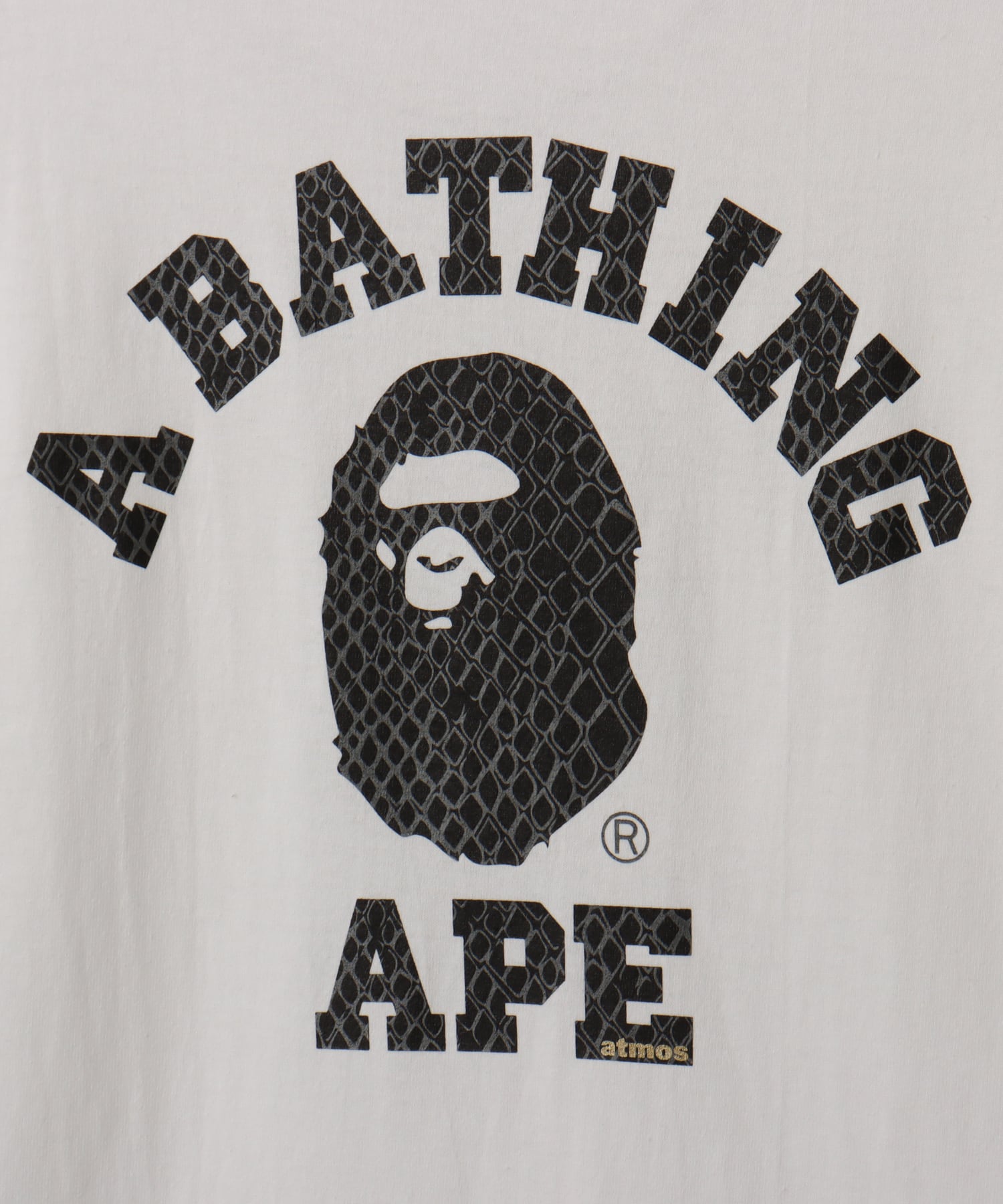 A BATHING APE G-SNK COLLEGE TEE WHITEの画像