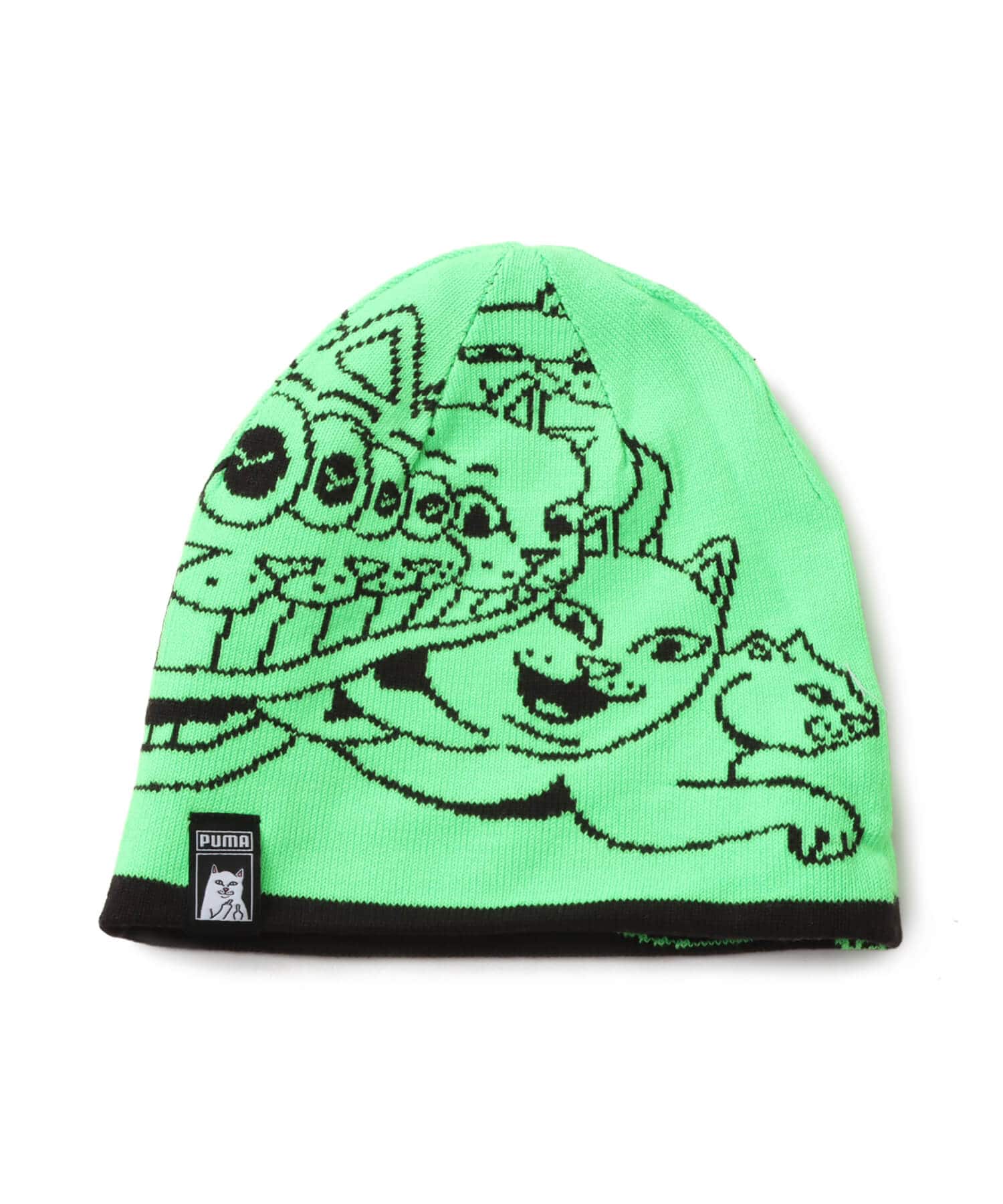PUMA PUMA x RIPNDIP BEANIE PUMA BLACK-FLURO GREEN PESの画像