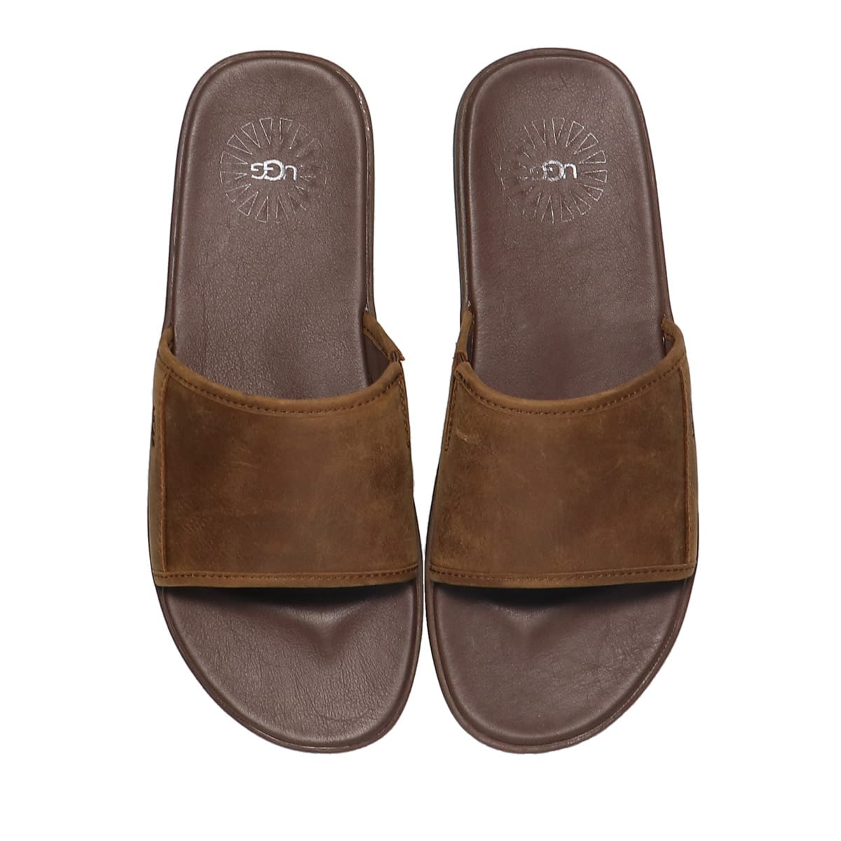 UGG M SEASIDE SLIDE LUGGAGE LEATHER 24SS-I（アグ シーサイド