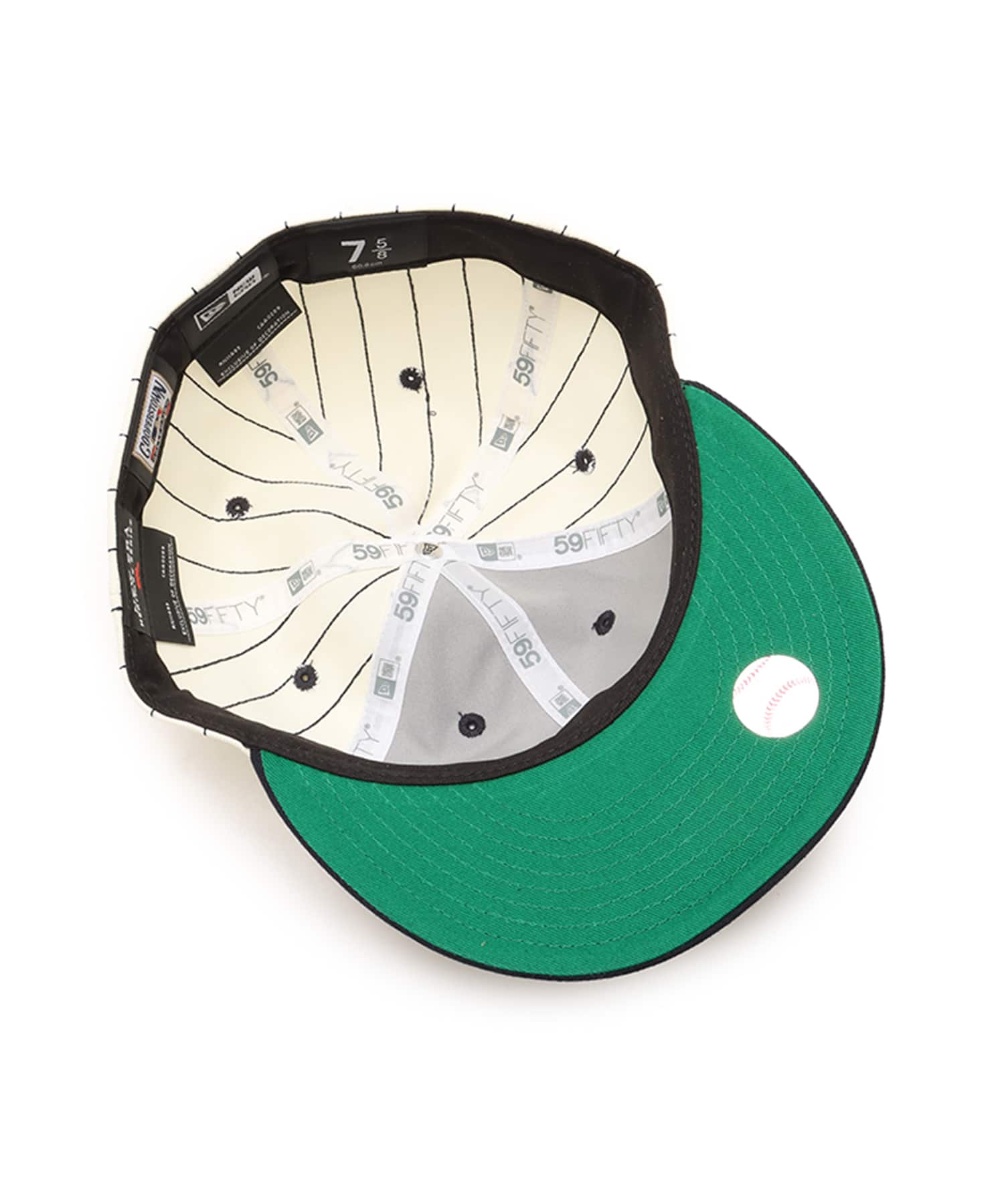 NEW ERA 59FIFTY HERITAGE New York Yankees COOPERSTOWN CHROME PINSTRIPE NAVY VISOR NAVYの画像