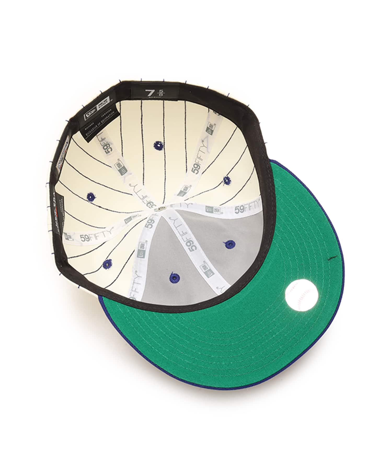 NEW ERA 59FIFTY HERITAGE Los Angeles Dodgers COOPERSTOWN ROYAL CHROME PINSTRIPE NAVY VISOR BLUEの画像