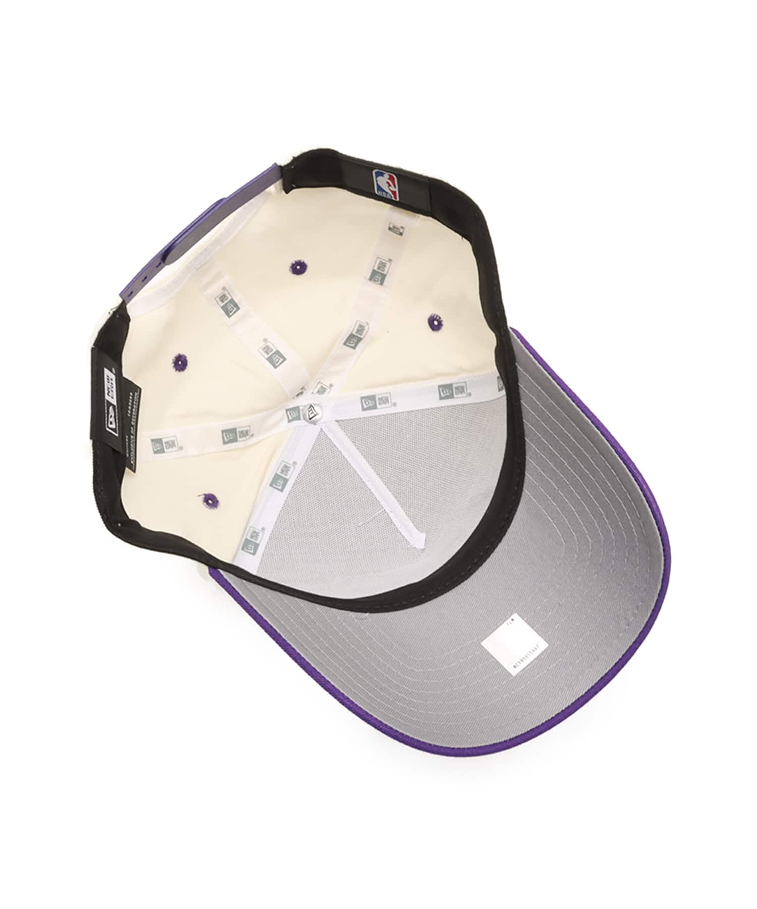 NEW ERA 9FORTY A-FRAME SUMMER CORDUROY Los Angeles Lakers CHROME TRUE PURPLE VISOR PURPLEの画像