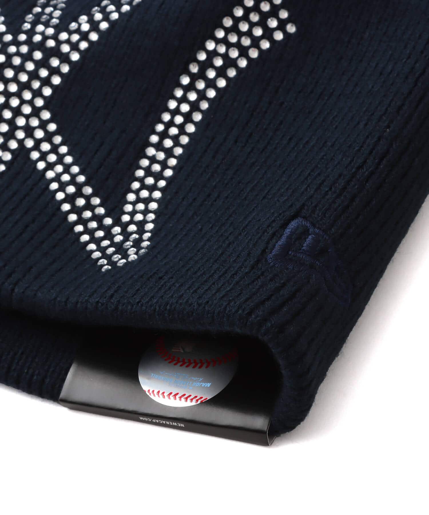 NEW ERA BASIC BEANIE BIG LOGO RHINESTONE New York Yankees NAVYの画像