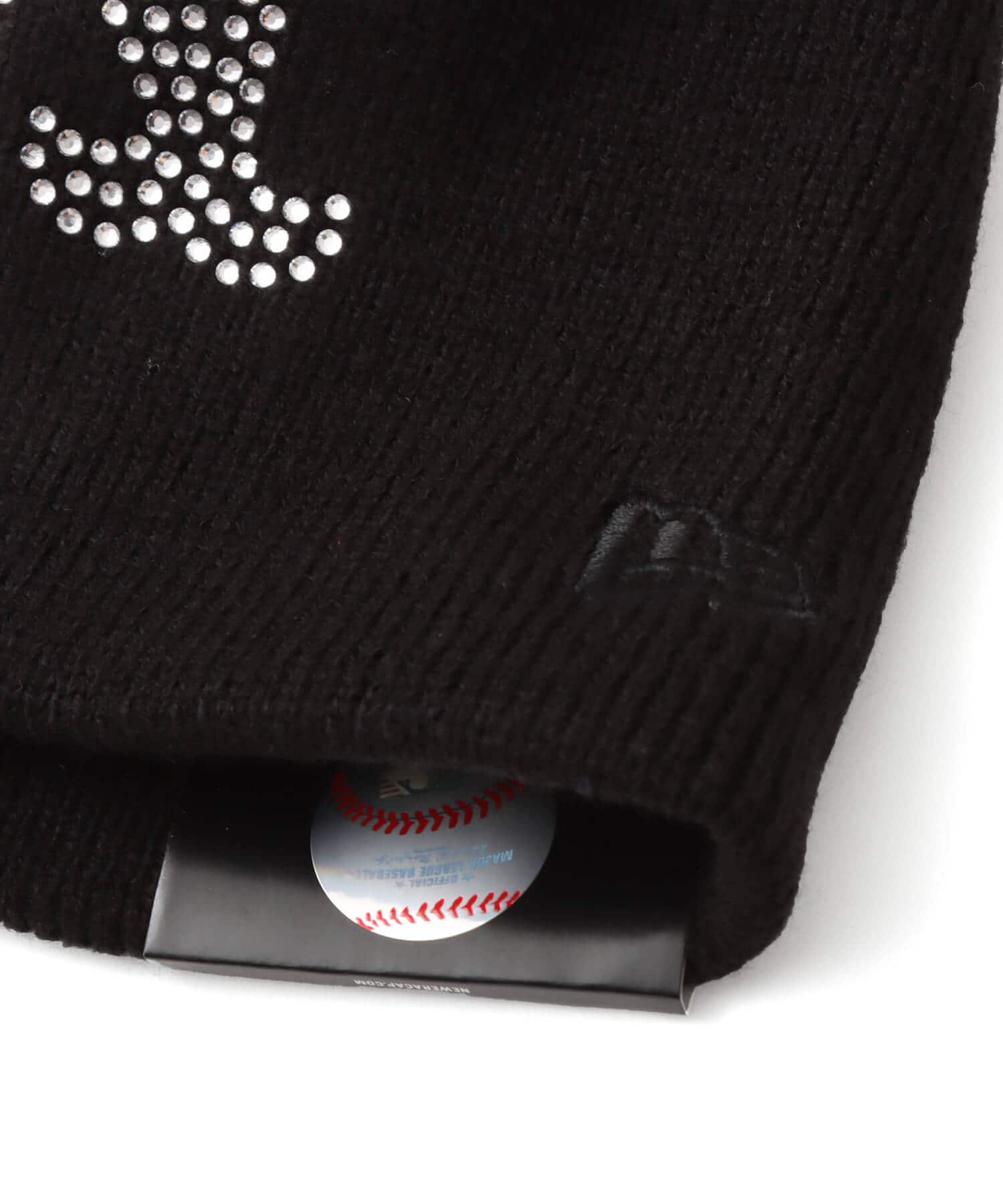 NEW ERA BASIC BEANIE BIG LOGO RHINESTONE New York Mets BLACKの画像