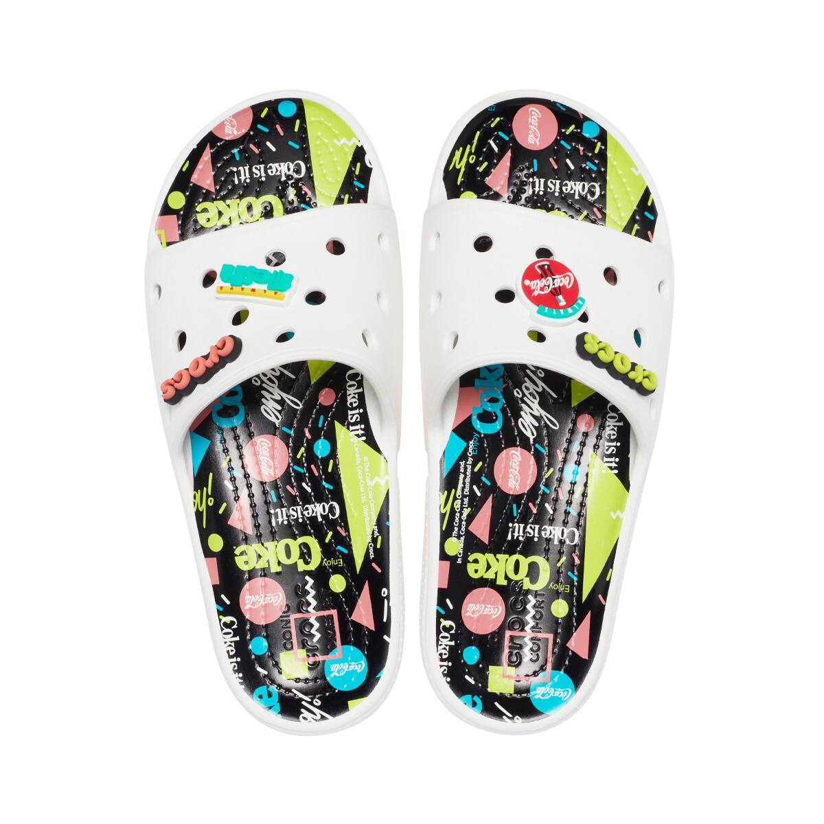 crocs CocaColaXClassicCrocs90sSlide White/Multi の画像