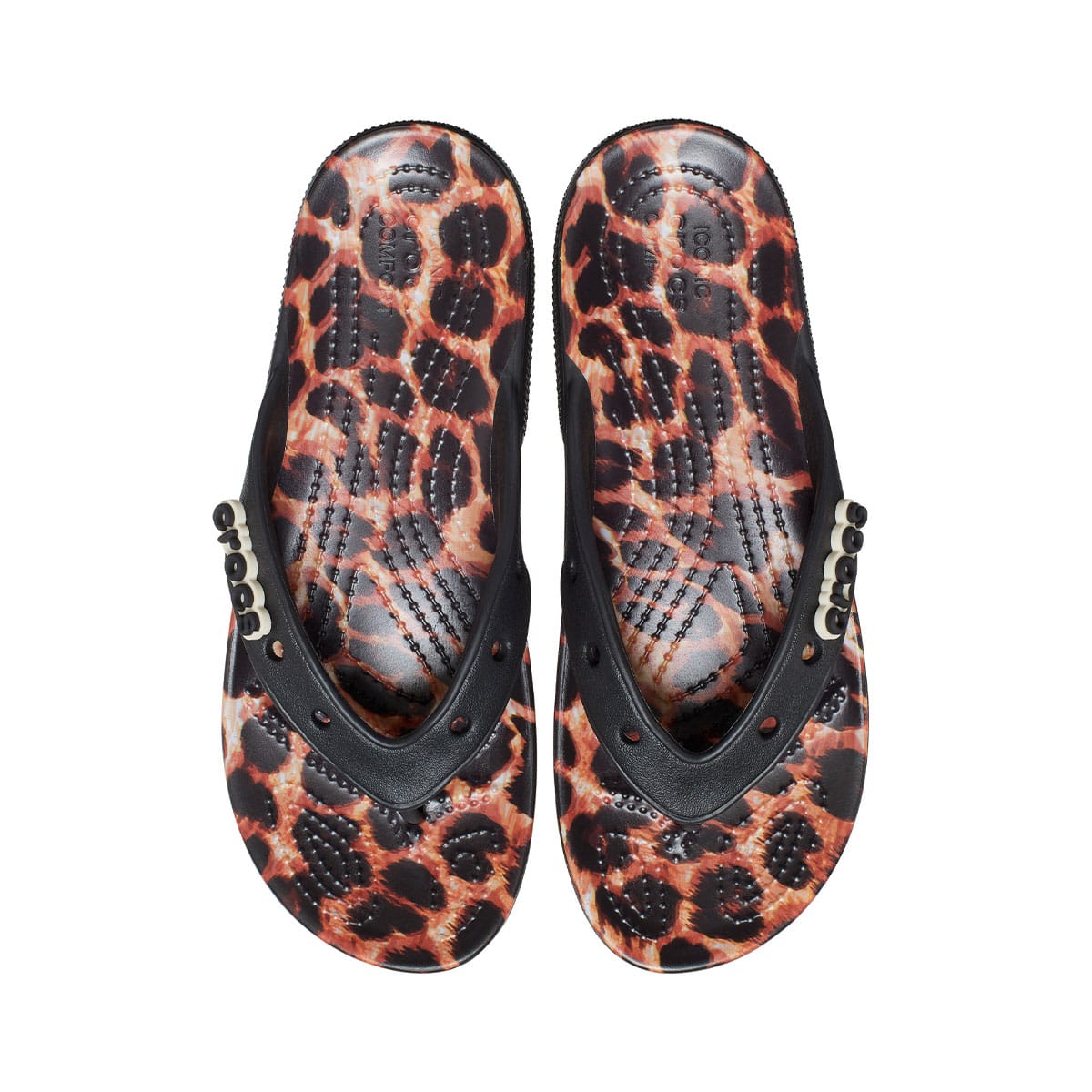Crocs Classic Crocs Animal Remix Flip Black/Leopard の画像