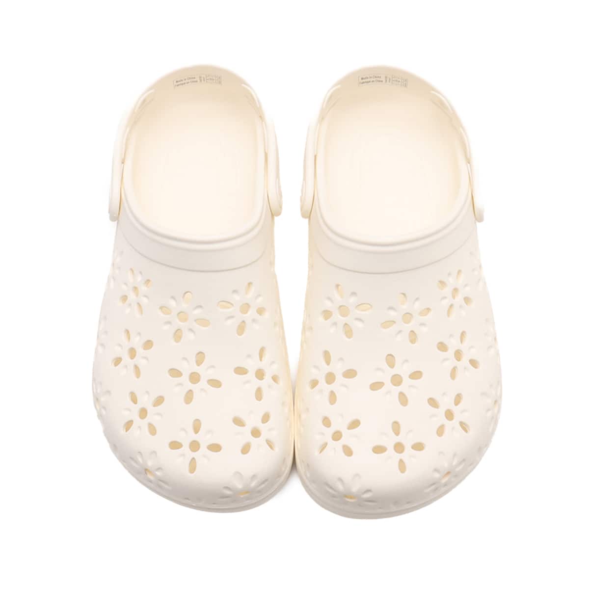 crocs Classic Floral Cut-Out Clog Chalkの画像