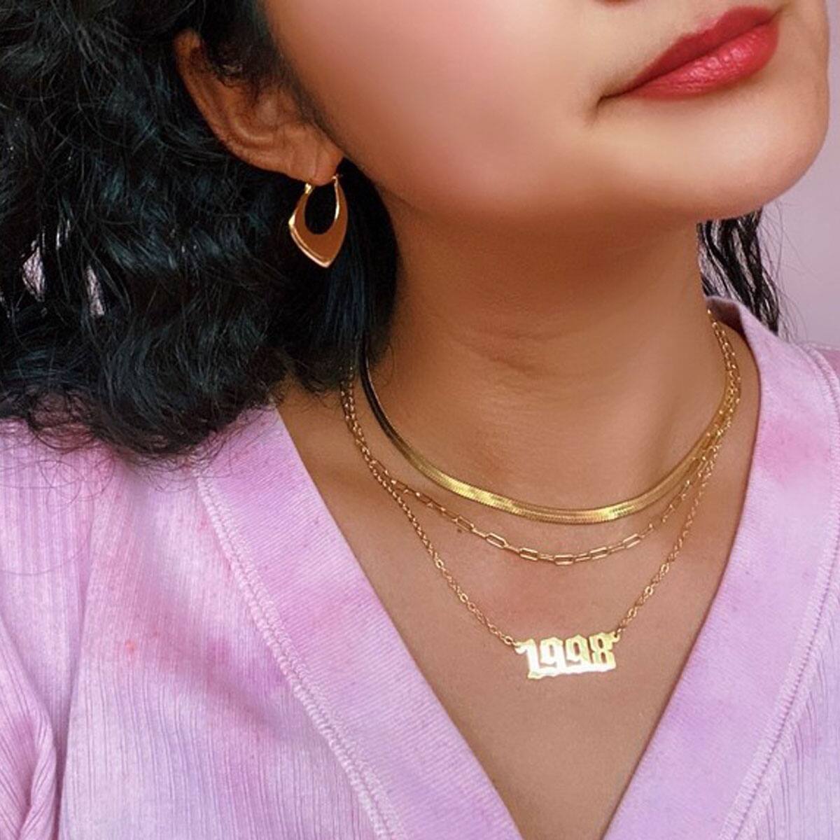 89xiiitokyo スネークチェーン ネックレス (ステンレス) GOLD 21SU-Iの画像