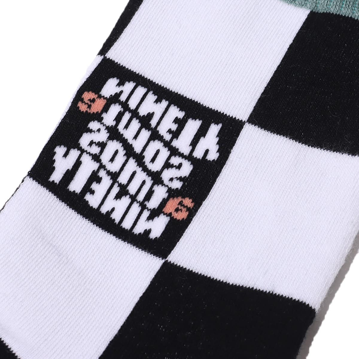 atmos pink × 9090 block check logo socks CHECKの画像