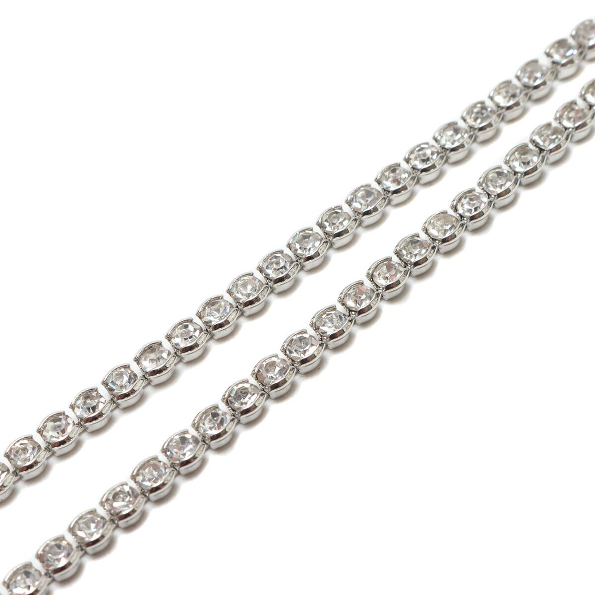 atmos pink ビジューネックレス SILVERの画像