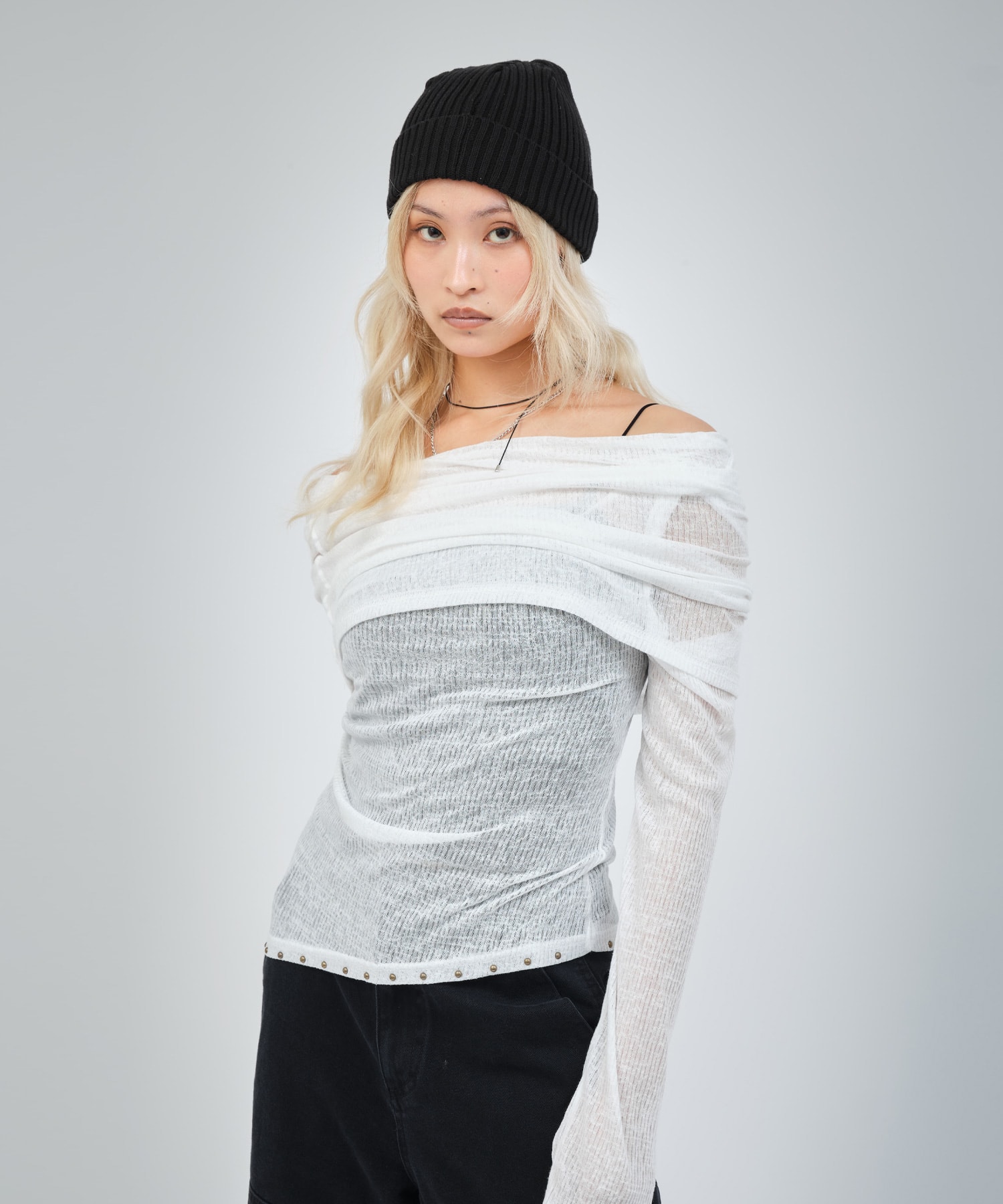 atmos pink See-Through 3-Ways Tops WHITEの画像