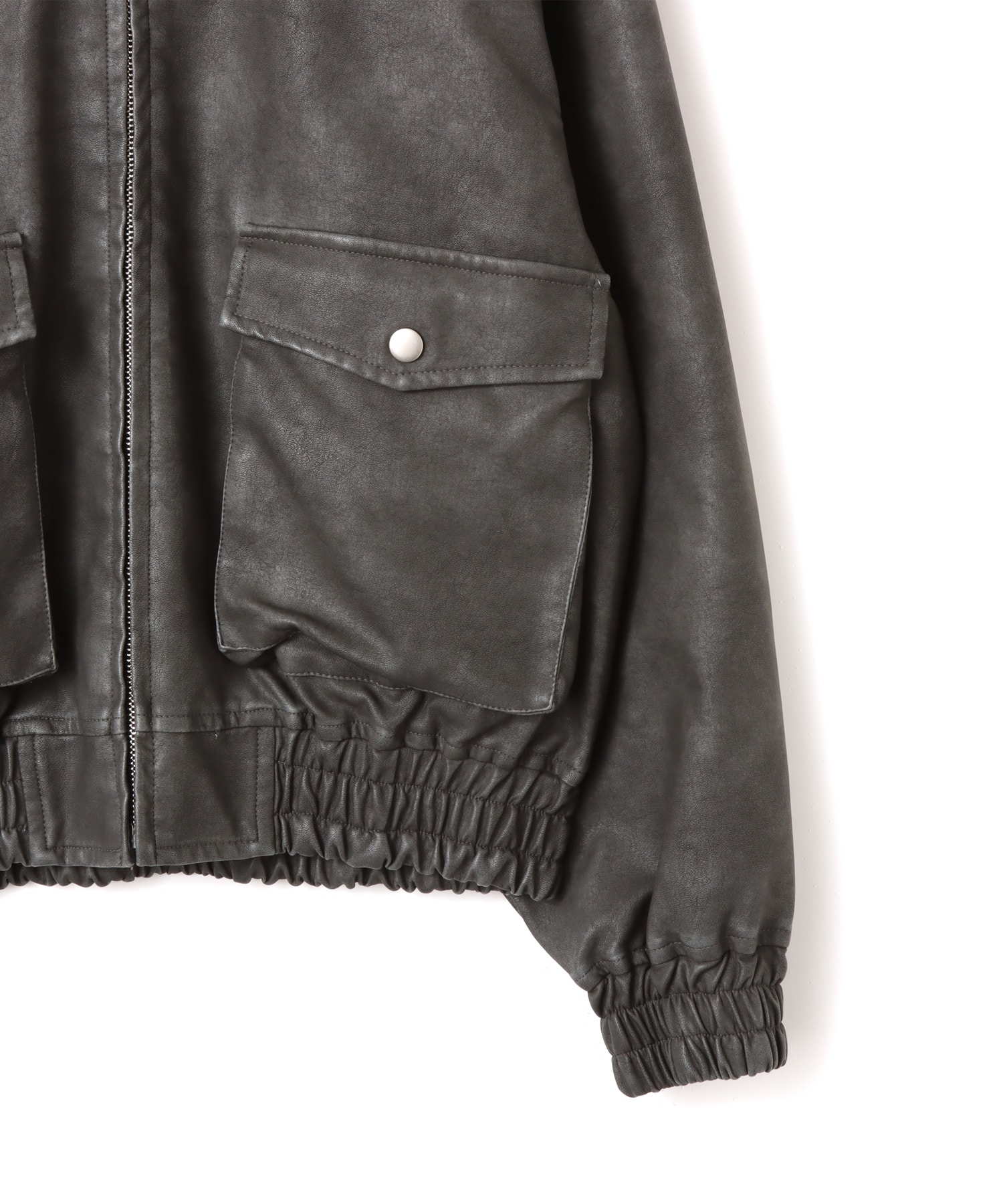 atmos pink Faux Leather Jacket BLACKの画像