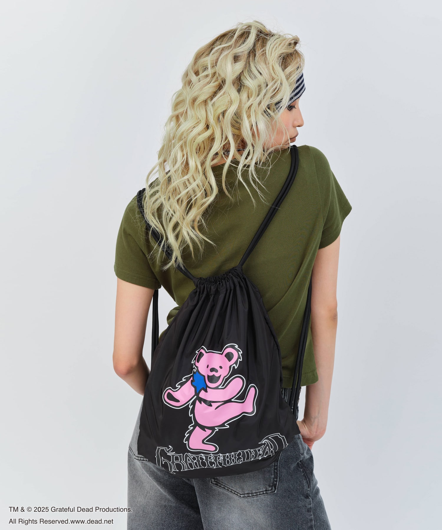 atmos pink Grateful Dead Knapsack BLACKの画像