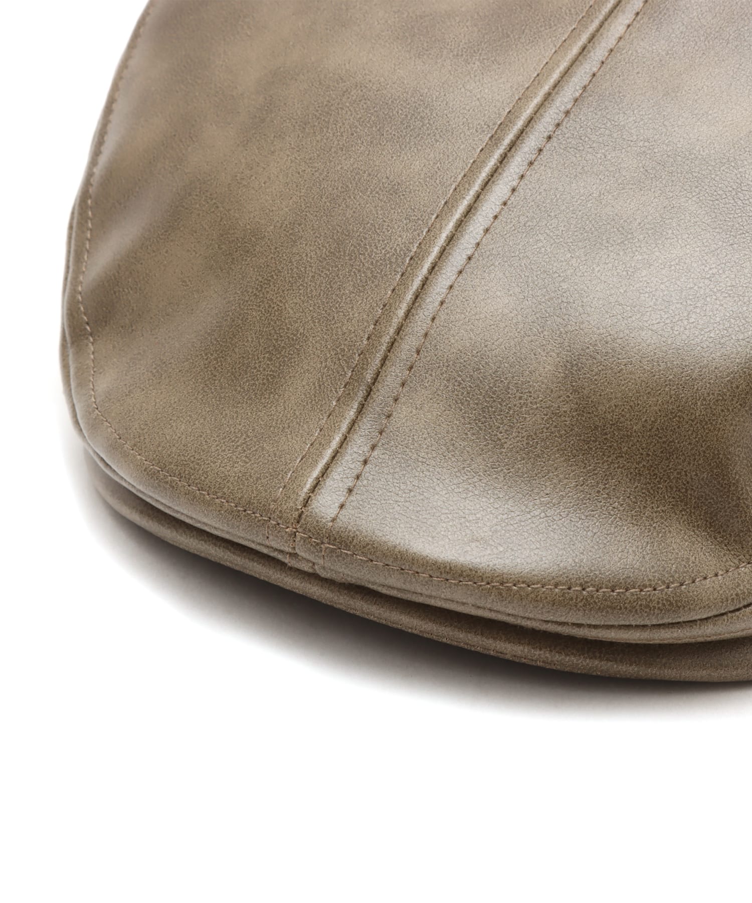atmos pink Faux Leather Casquette BROWNの画像