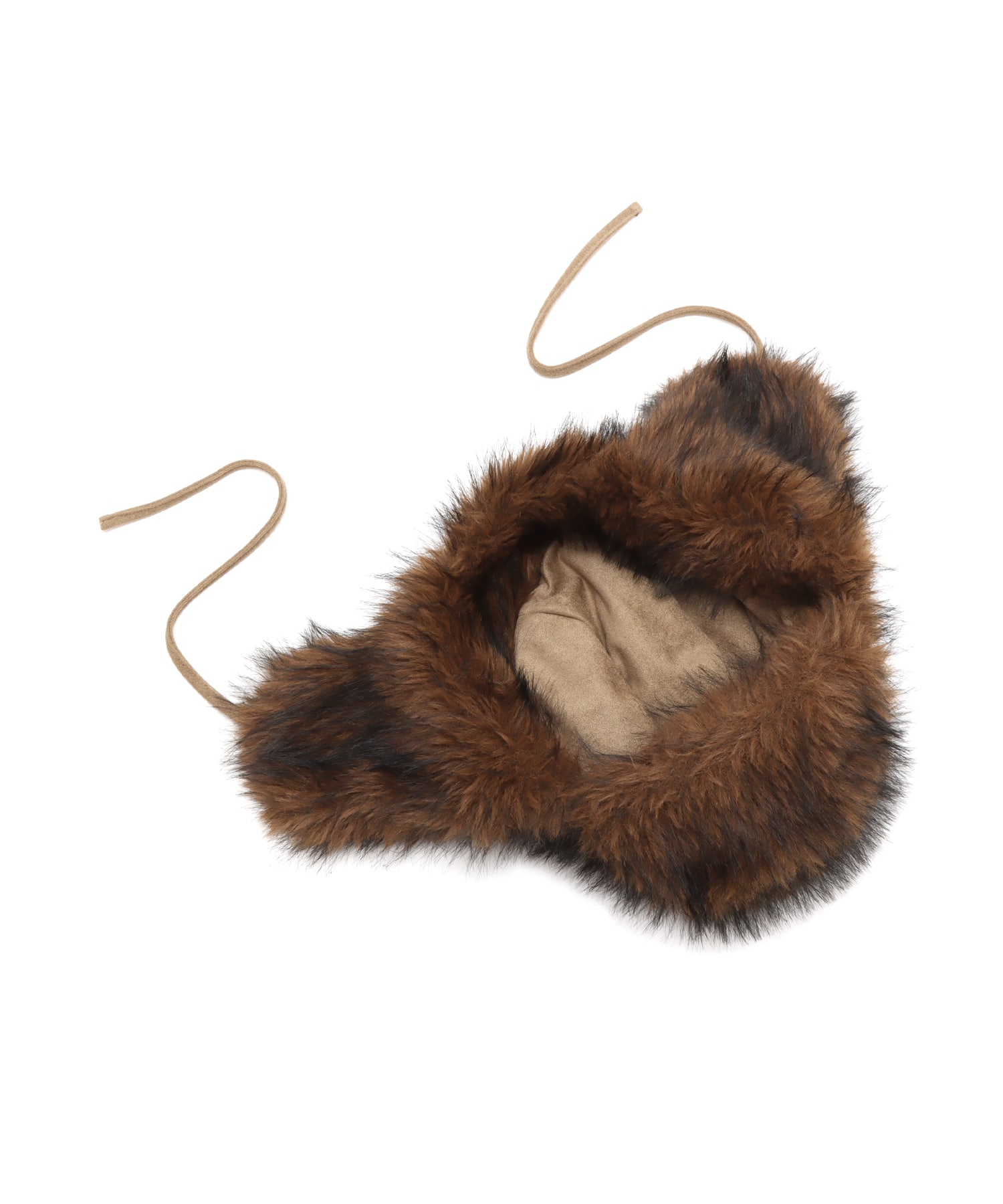 atmos pink Flight Fur Hat BROWNの画像