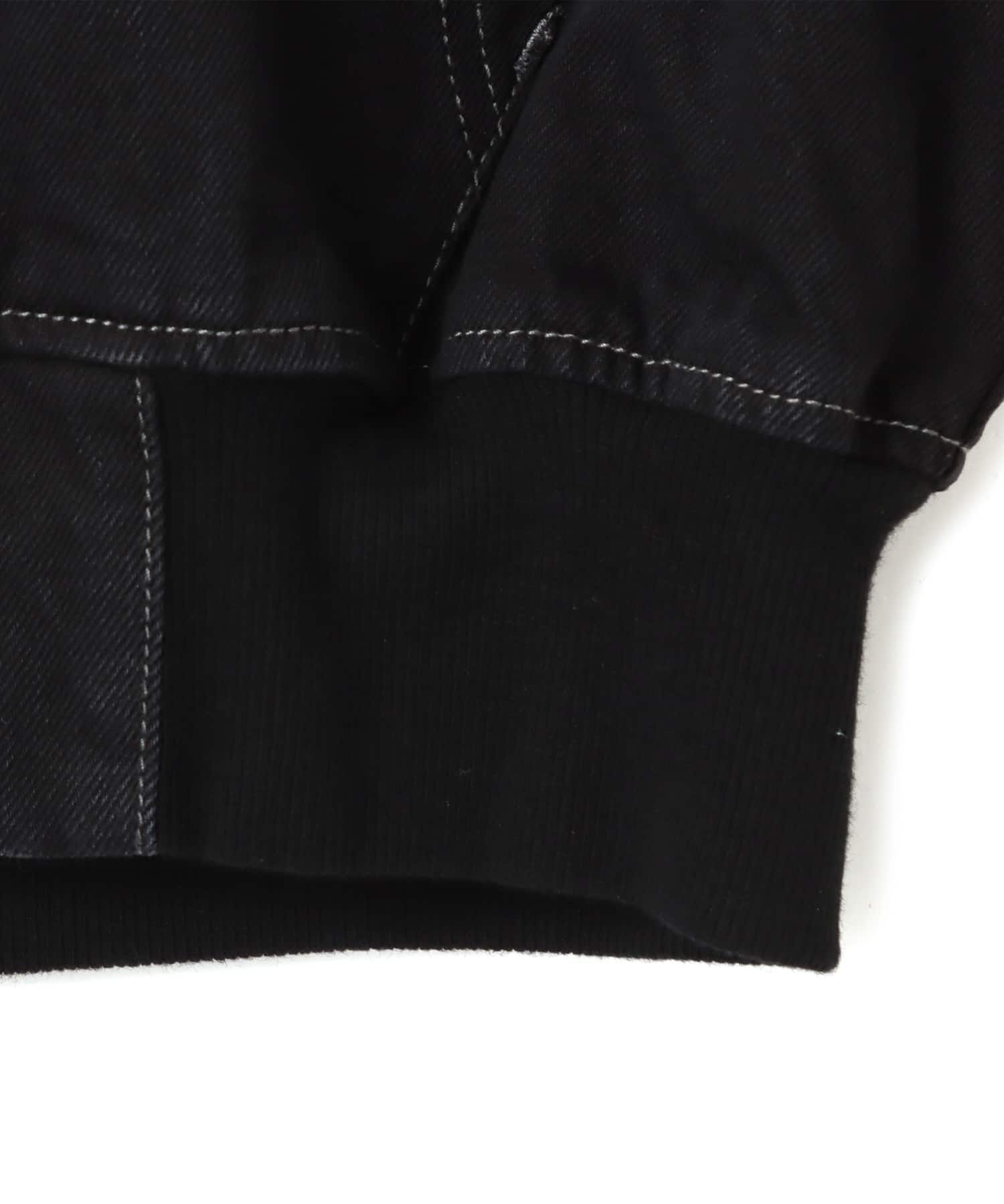atmos pink Studs Denim Hoodie BLACKの画像