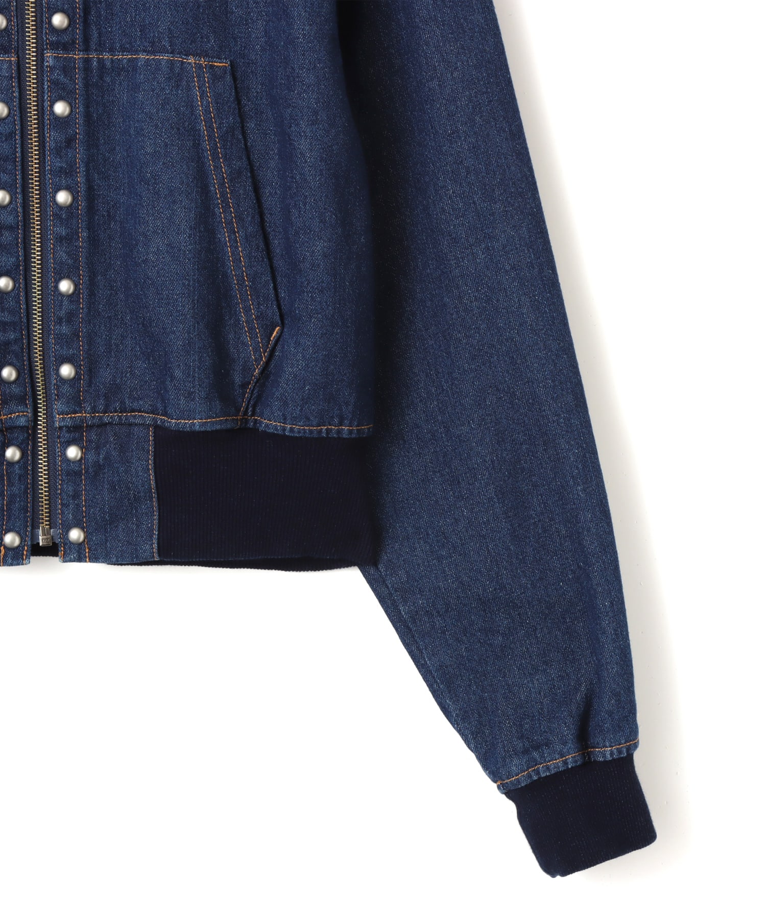 atmos pink Studs Denim Hoodie BLUEの画像
