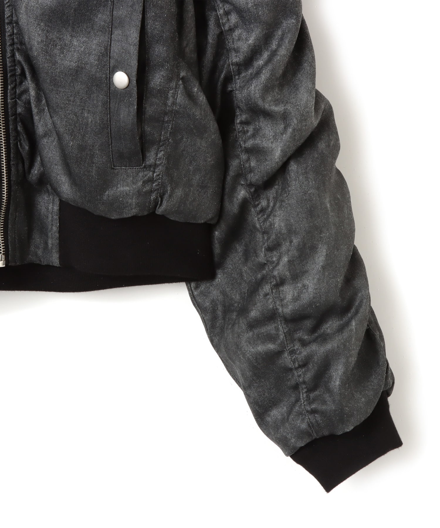 atmos pink Faux Fur Hooded Jacket BLACKの画像