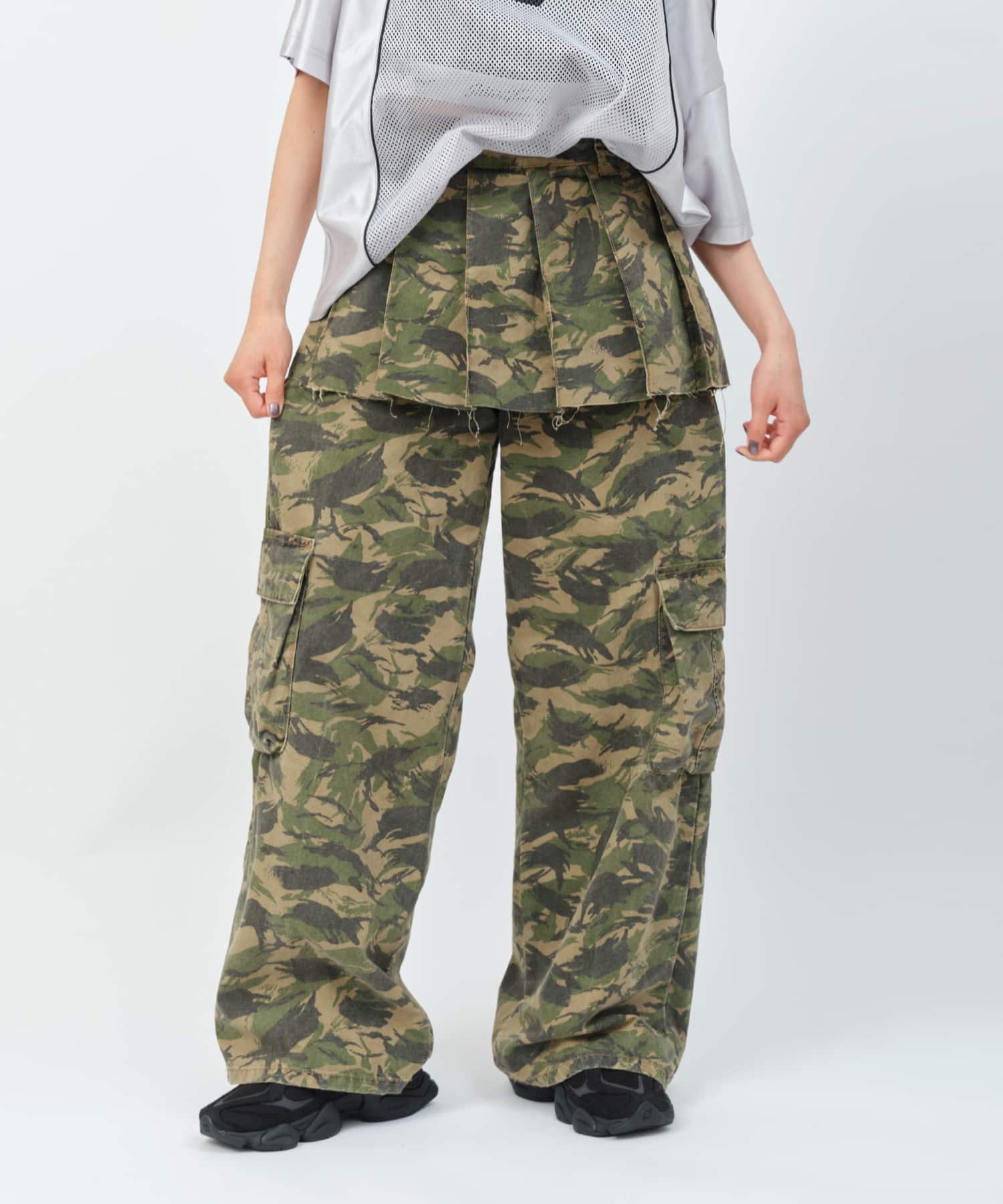 atmos pink Skirt Layered Pants CAMOUFLAGEの画像