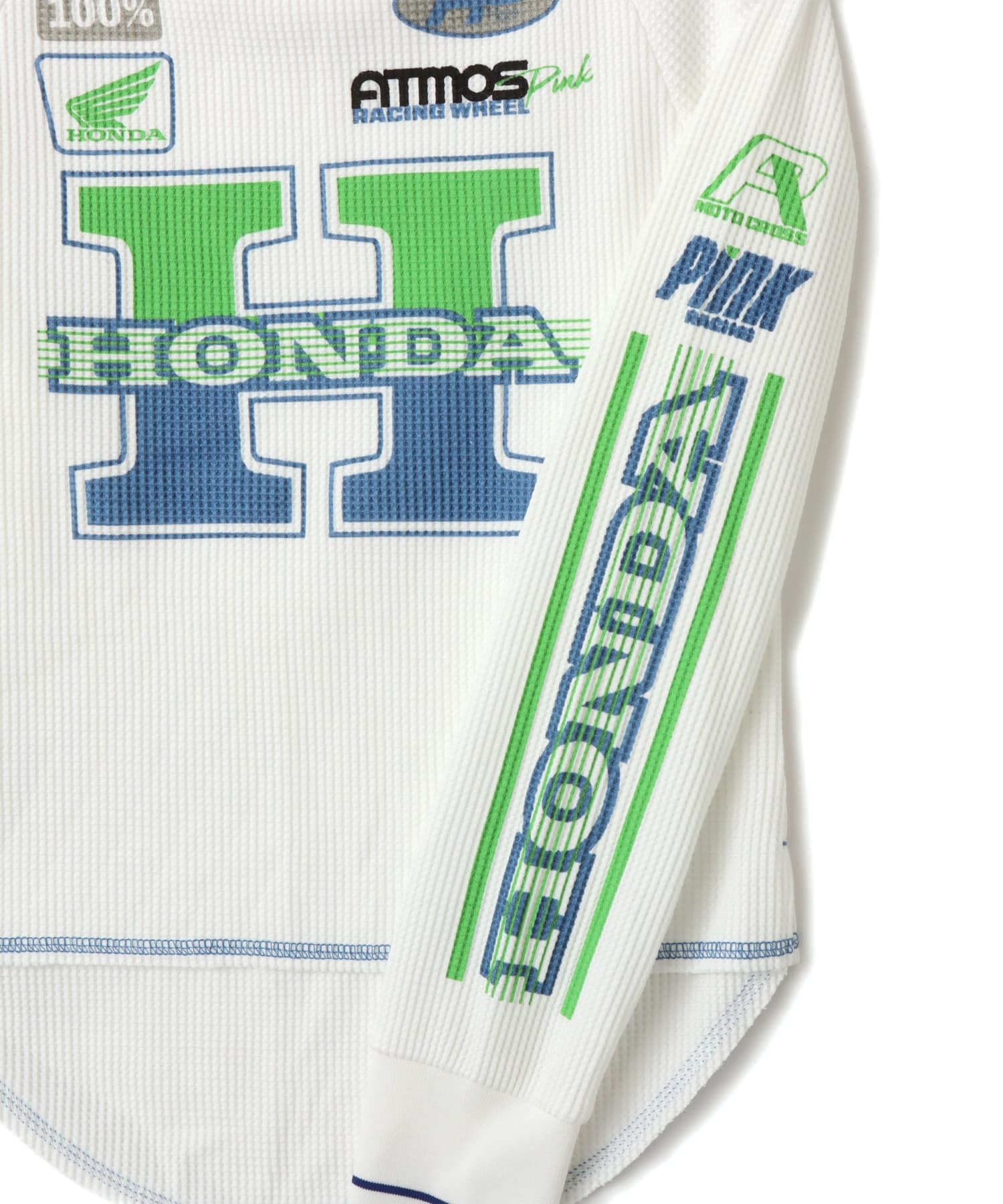 atmos pink x HONDA Off Shoulder Logo T-shirt WHITEの画像
