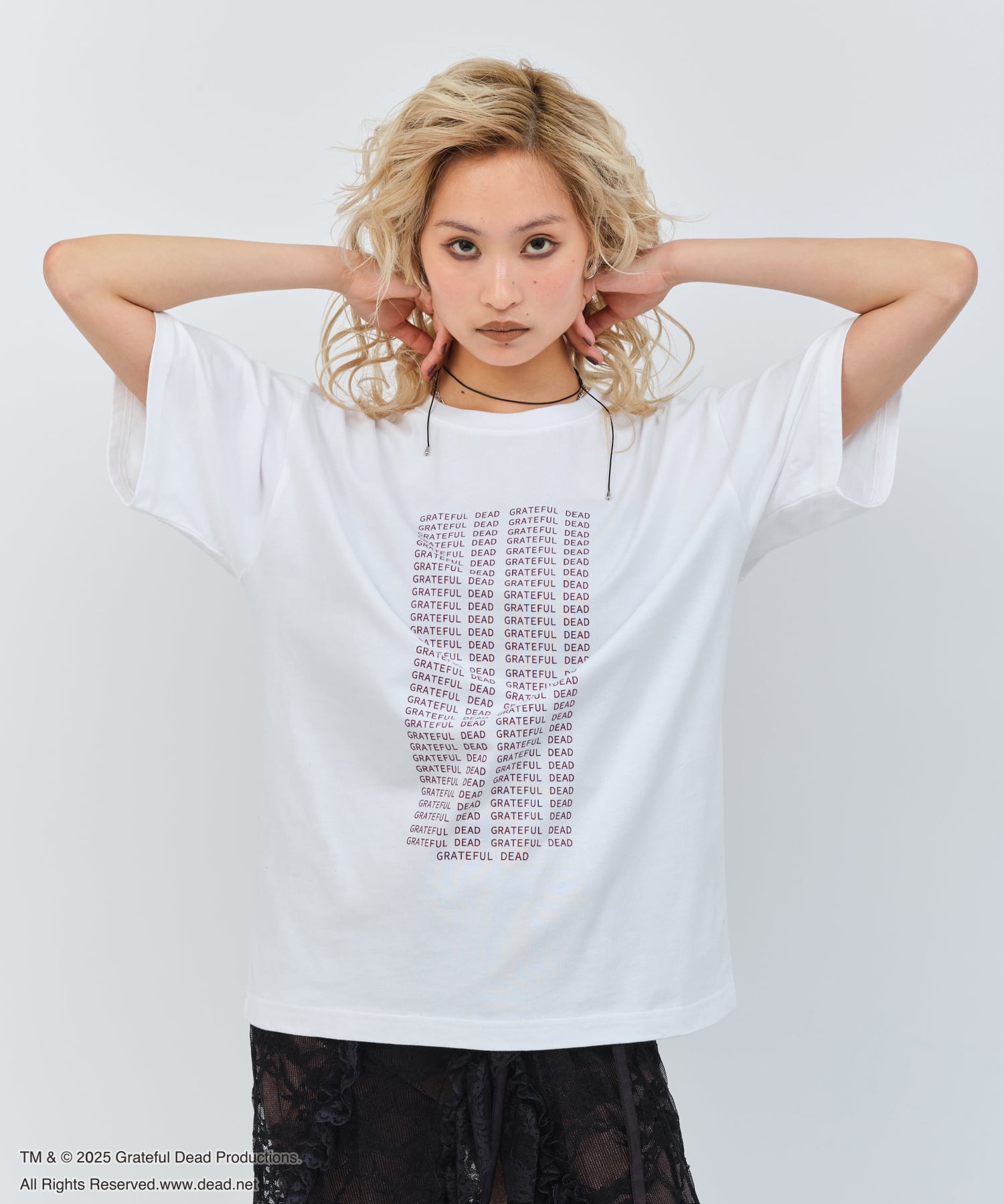 atmos pink Grateful Dead Big T-shirt WHITEの画像