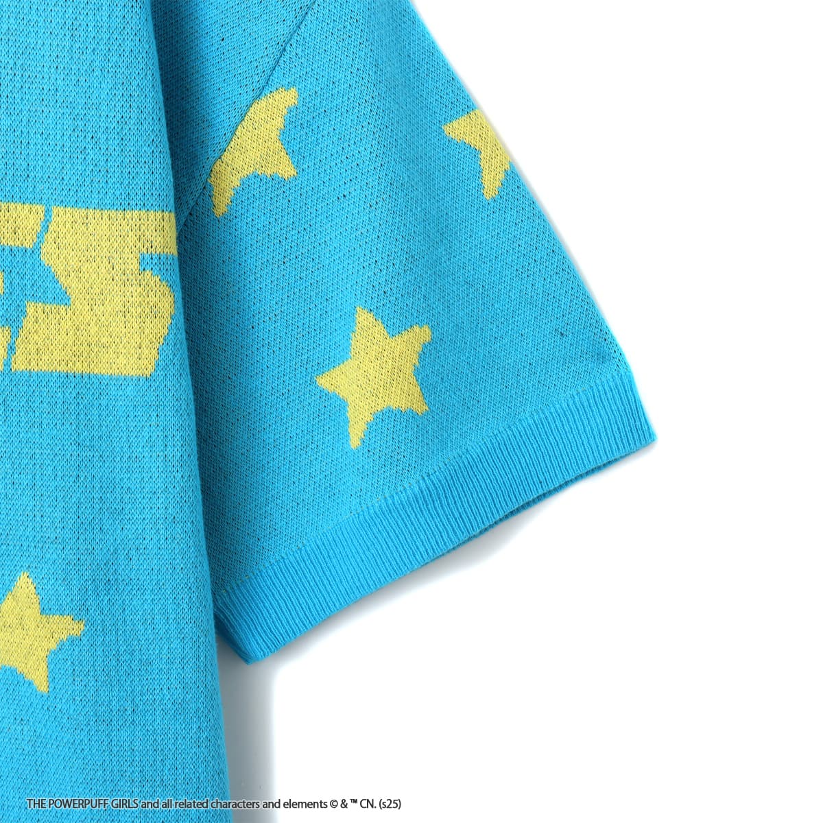 The Powerpuff Girls X atmos pink Jacquard Knit Polo Shirt BLUEの画像