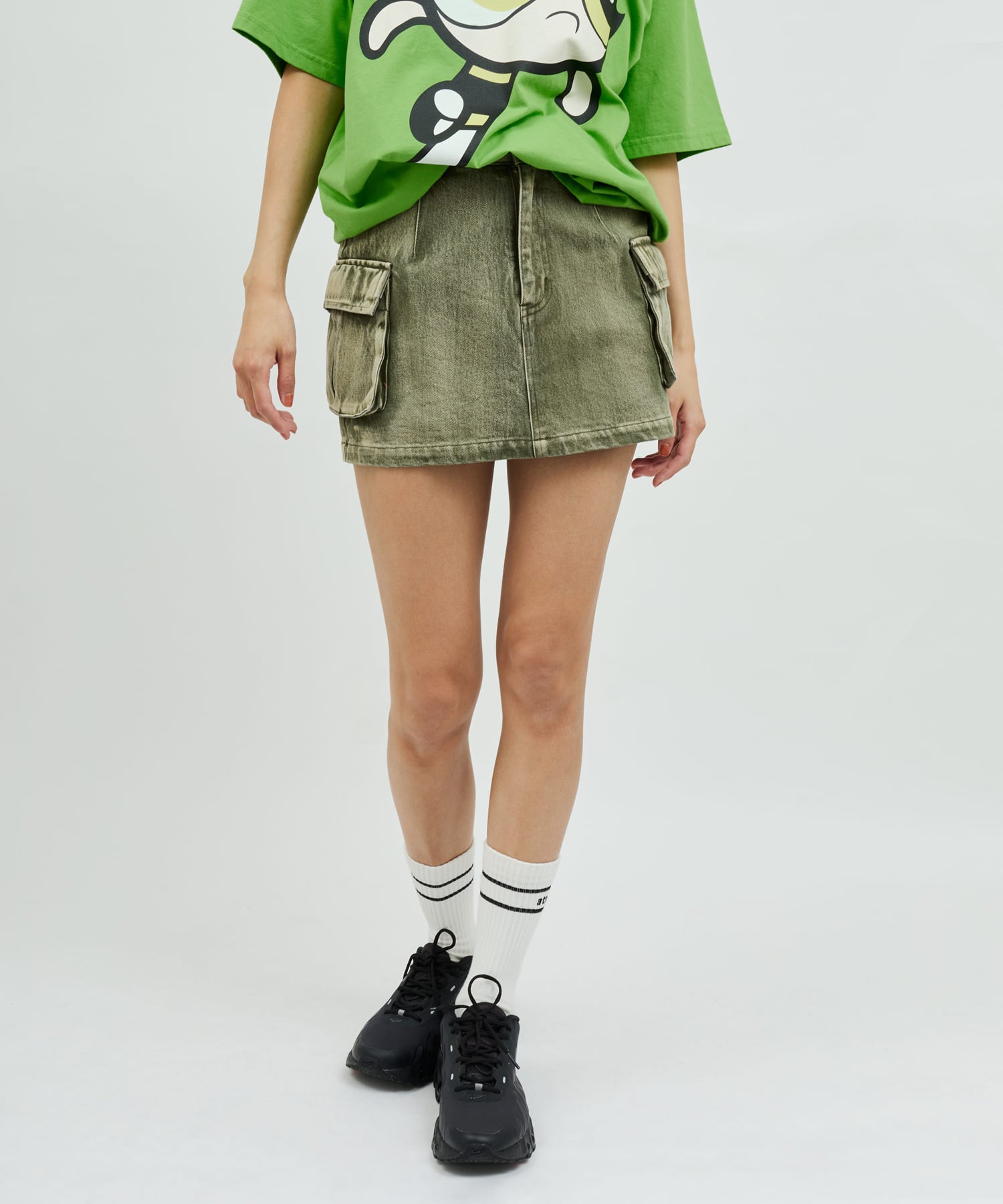 atmos pink Cargo Mini Skirt KHAKIの画像