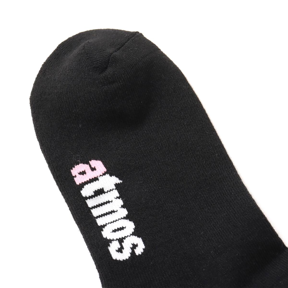 atmos pink Classic Embroidery Logo Line Socks BLACKの画像