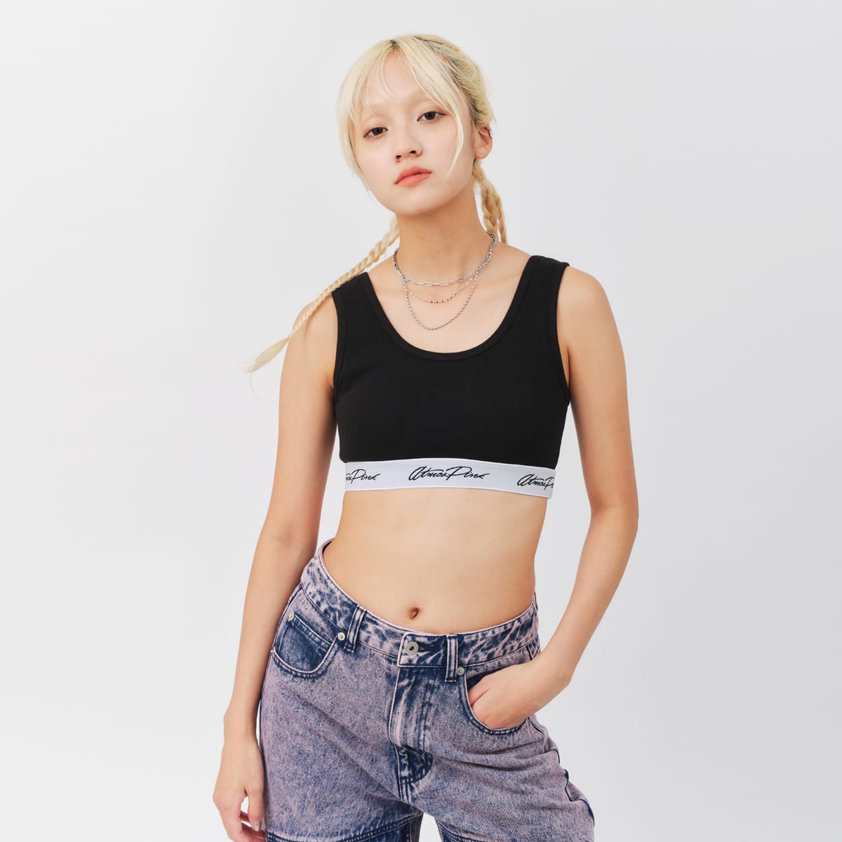 atmos pink Basic inner wear BLACKの画像