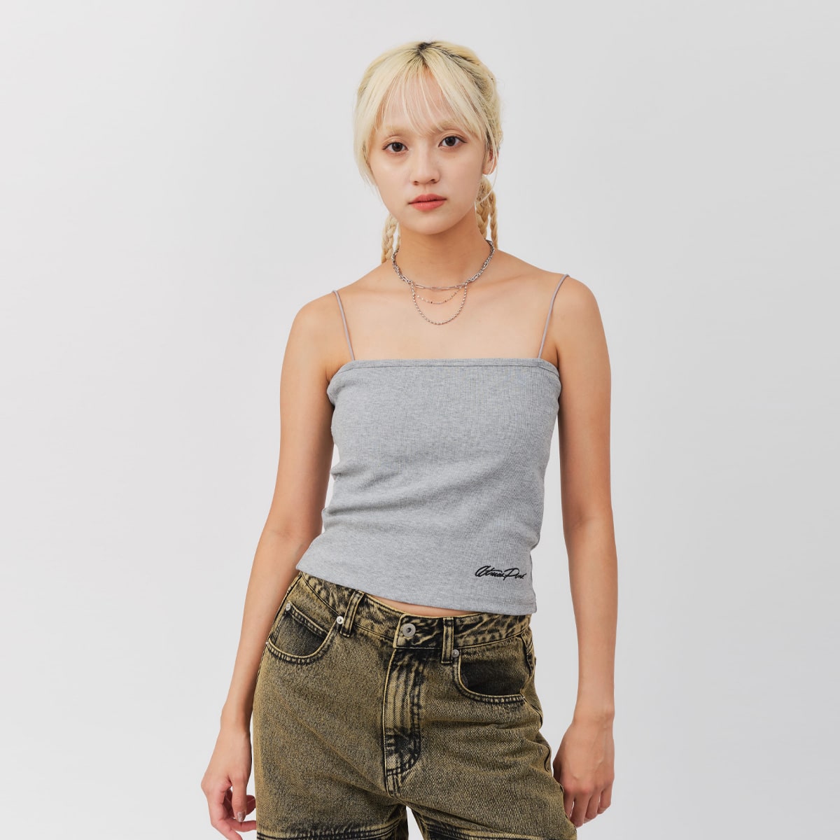 atmos pink Logo Embroidery Camisole GRAYの画像