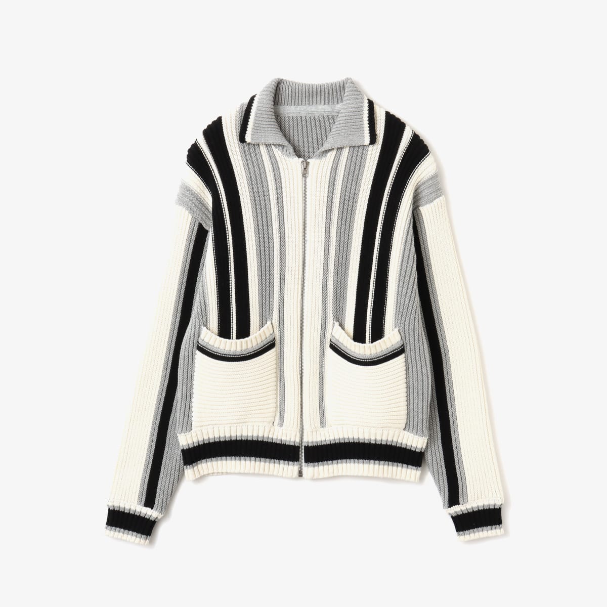 atmos pink Stripe Knit Cardigan GRAYの画像