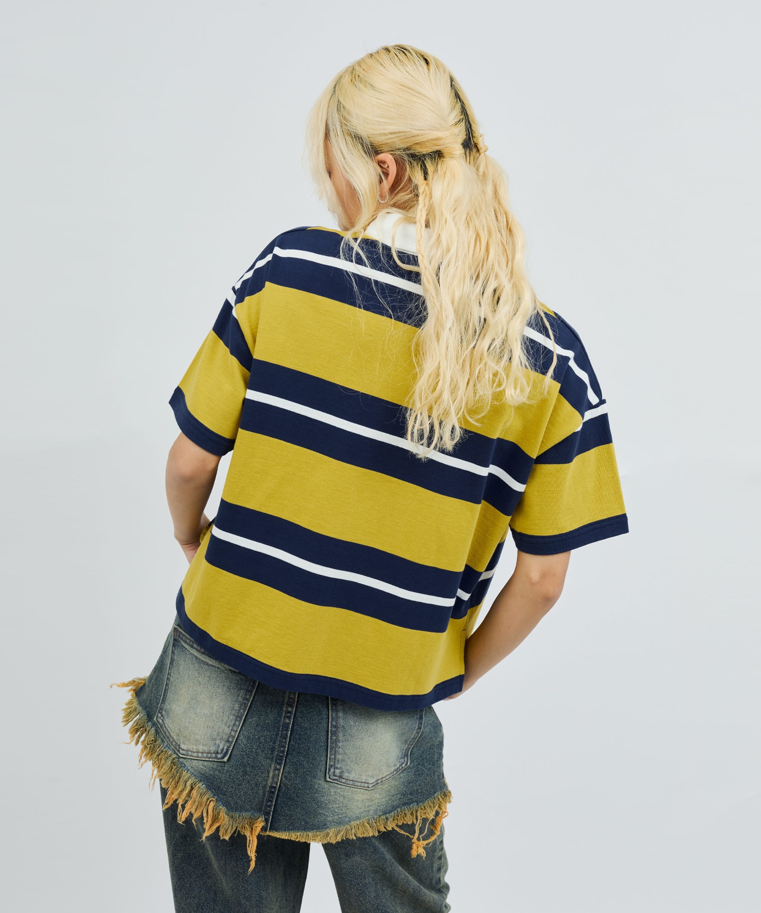 atmos pink Rugger Shirt YELLOWの画像