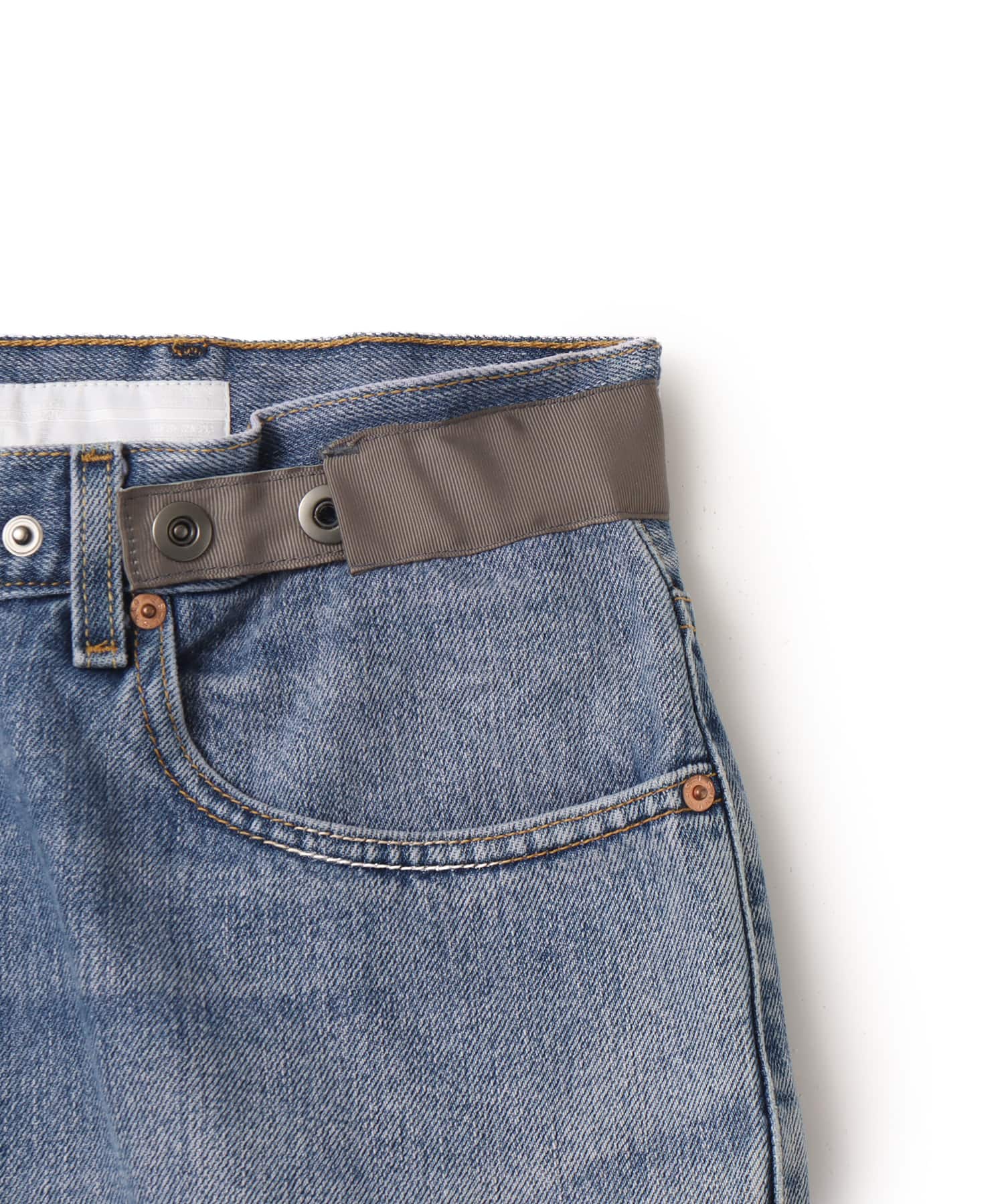 Poliquant THE DEFORMED ADJUSTABLE THRIFTING DENIM 550 [FIGURE ARCHIVES] LIGHT BLUEの画像