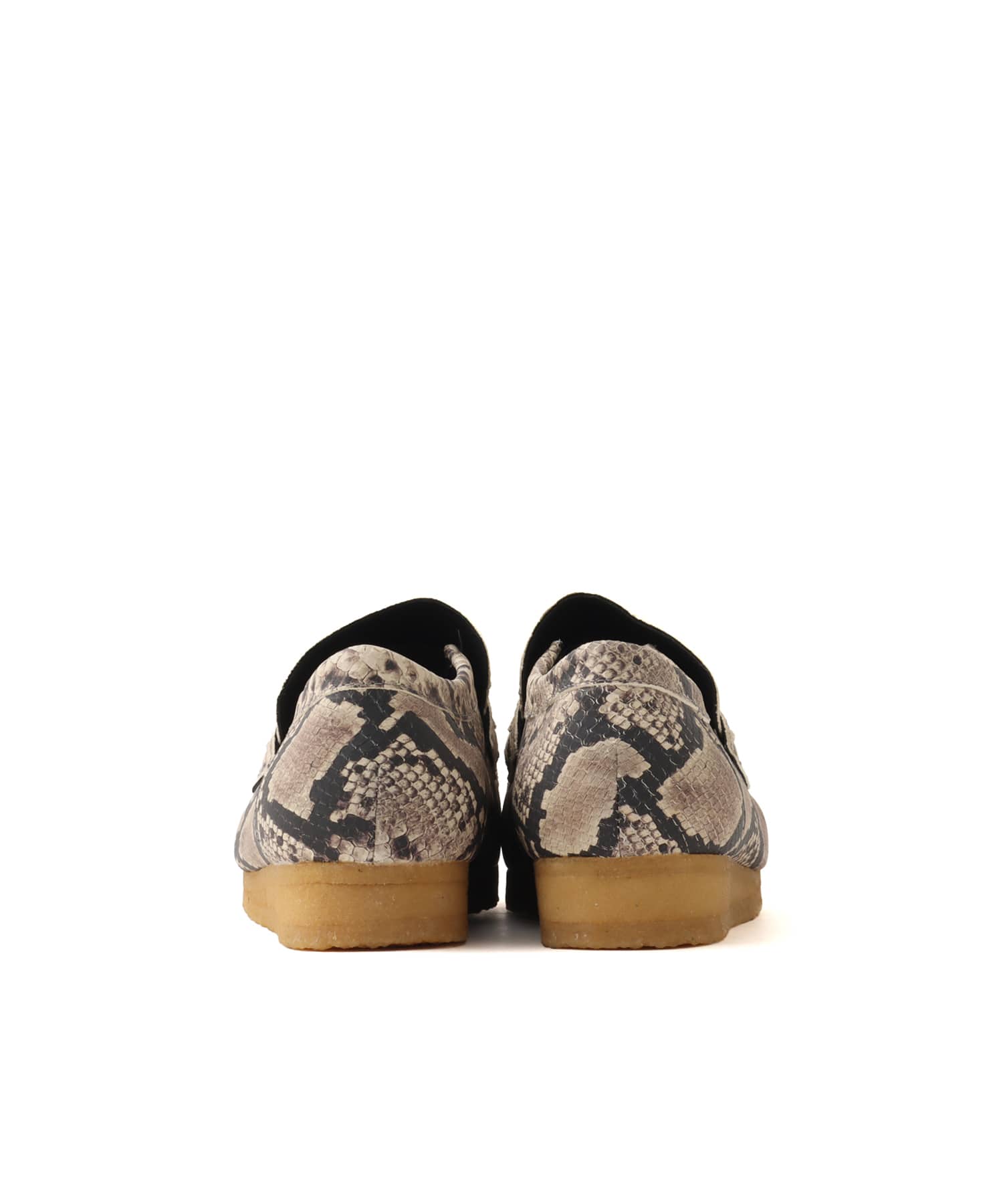 CLARKS WallabeeLoafer Grey Snake Lea Grey Snake Leaの画像