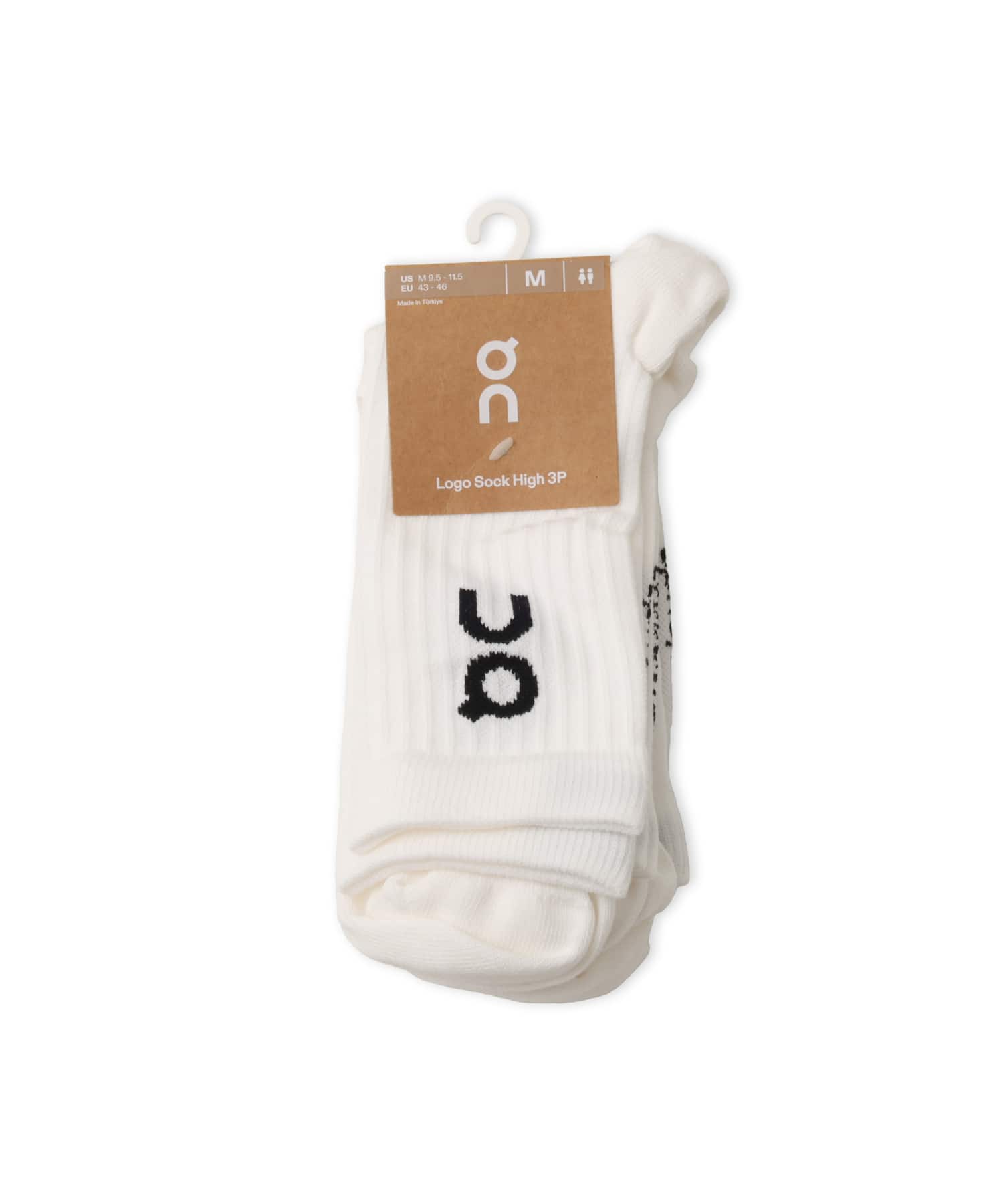 On Logo Sock High 3P WHITEの画像
