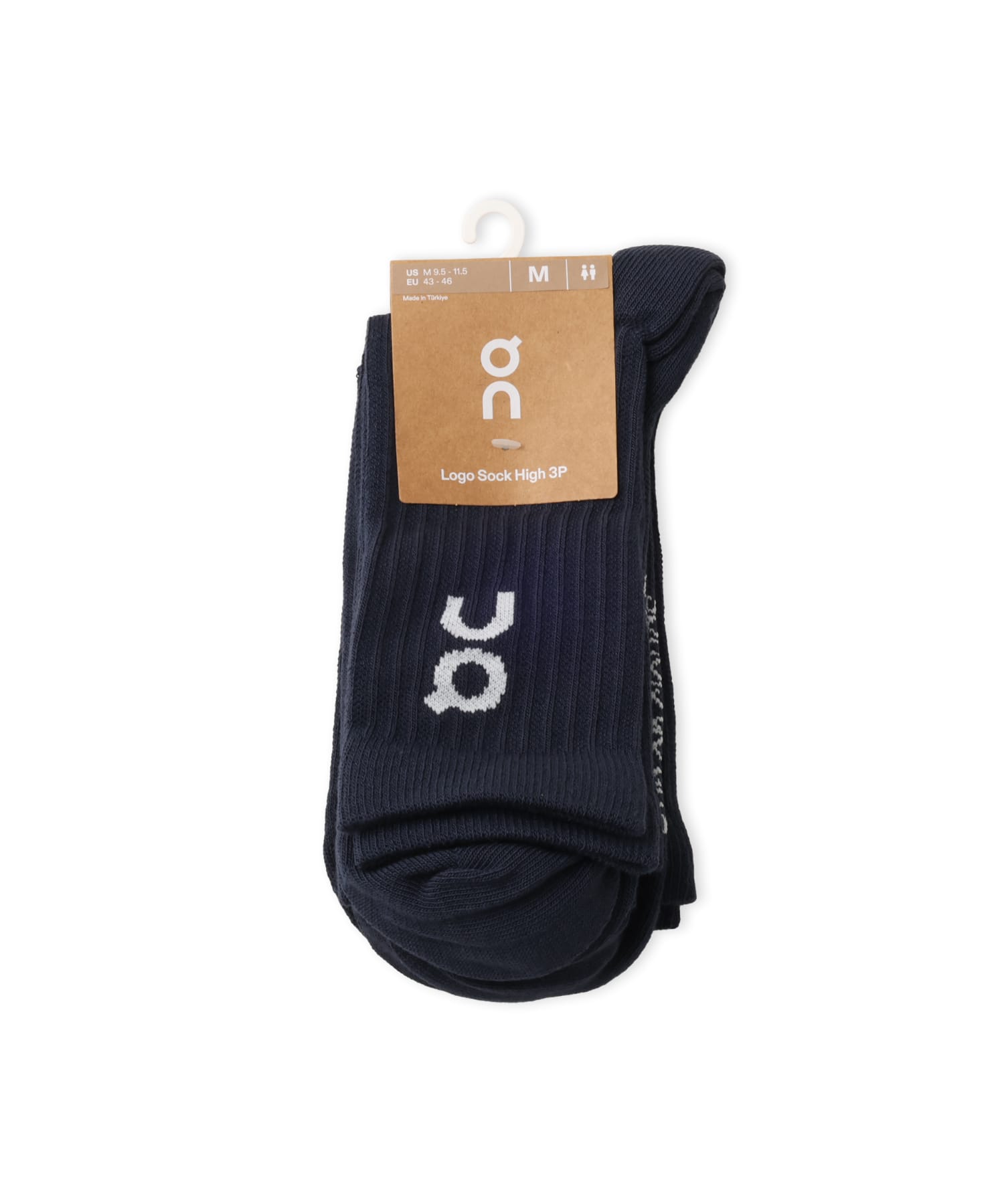 On Logo Sock High 3P NAVYの画像