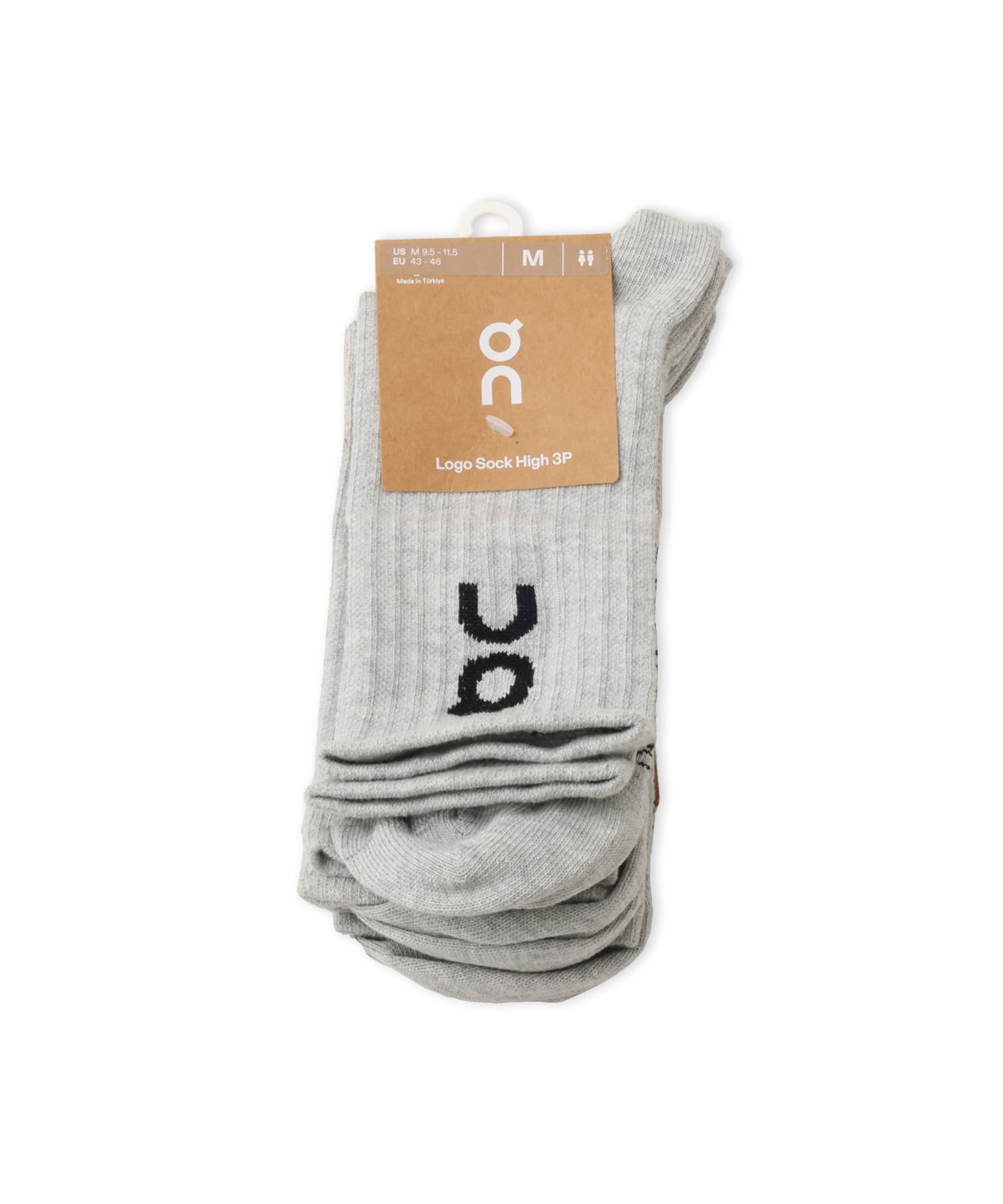 On Logo Sock High 3P HEATHER GRAYの画像